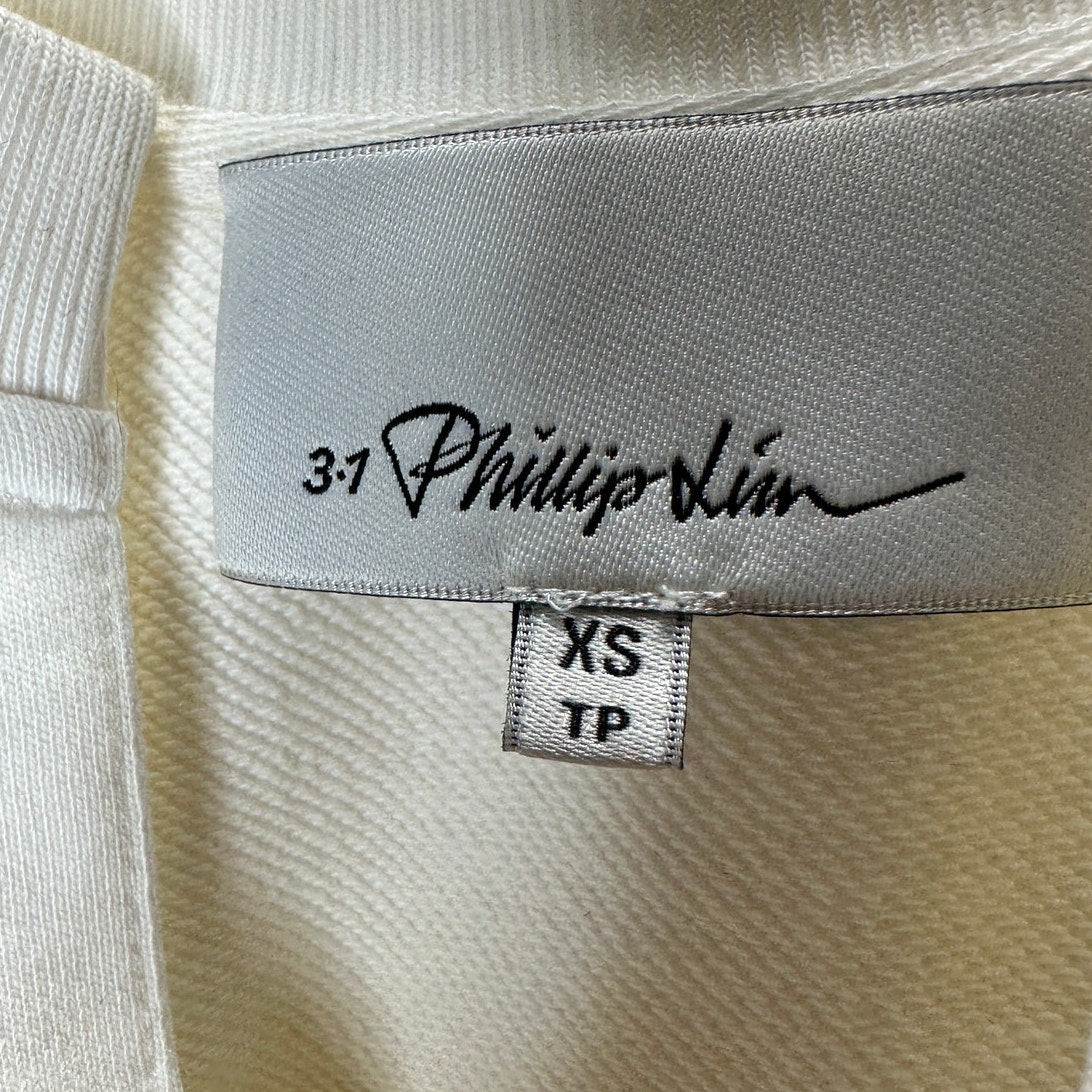 Phillip Lim Ivory Sleeveless Front V Draped Shoulder Ribbed Hem Vest XS