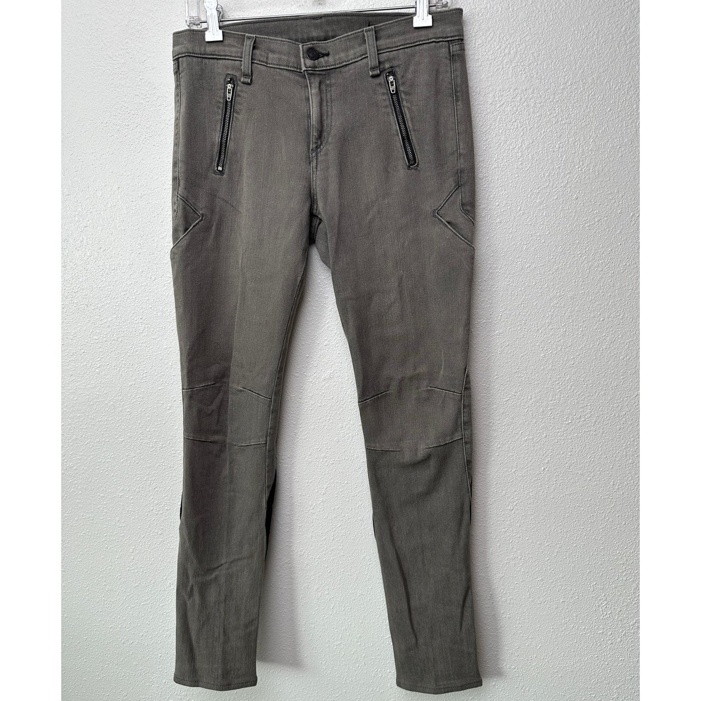 Rag & Bone Iron Skinny Grey Women’s US 28 Mixed Media Zip Jeans