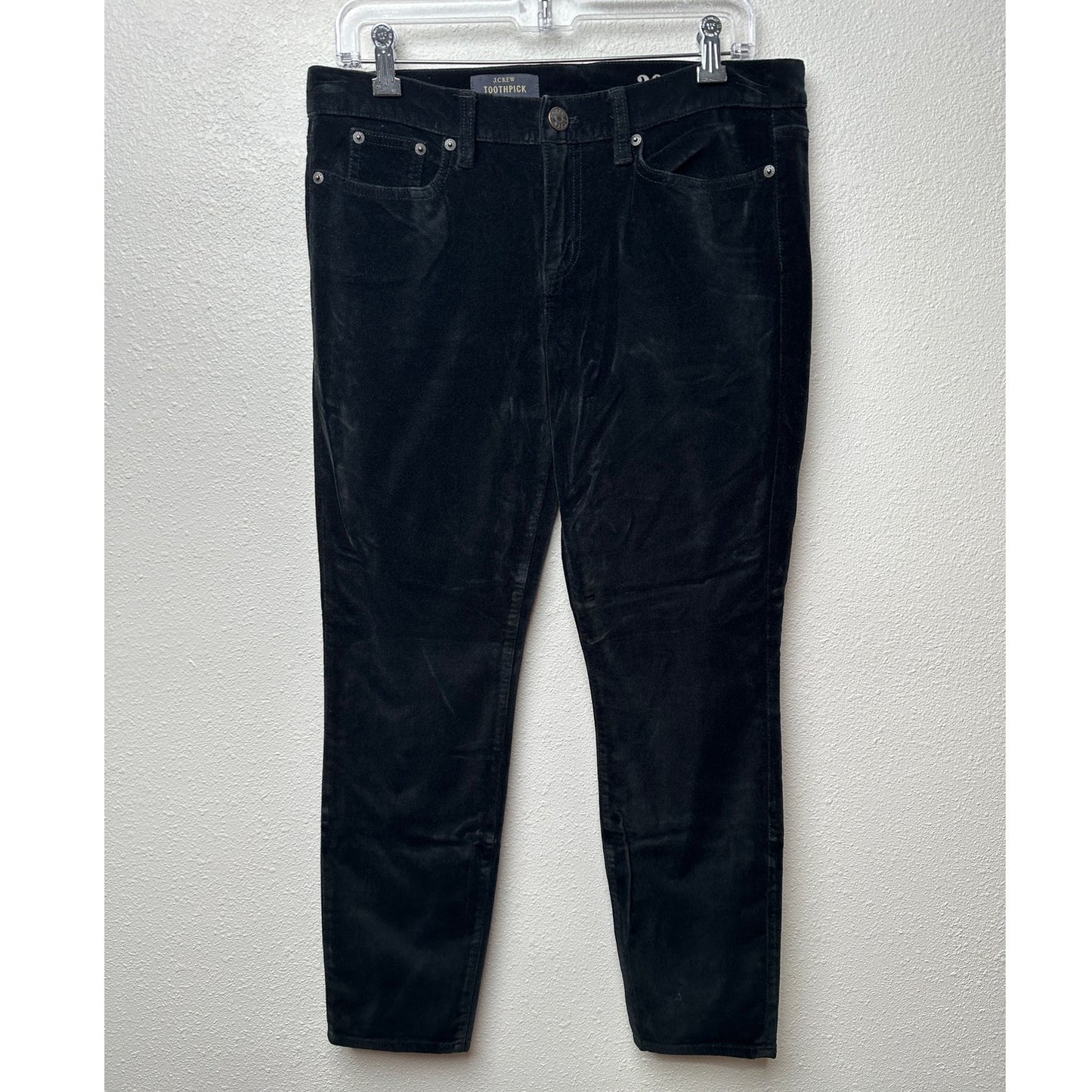 J.Crew Pants Black Velour Womens US 30 Toothpick Ankle