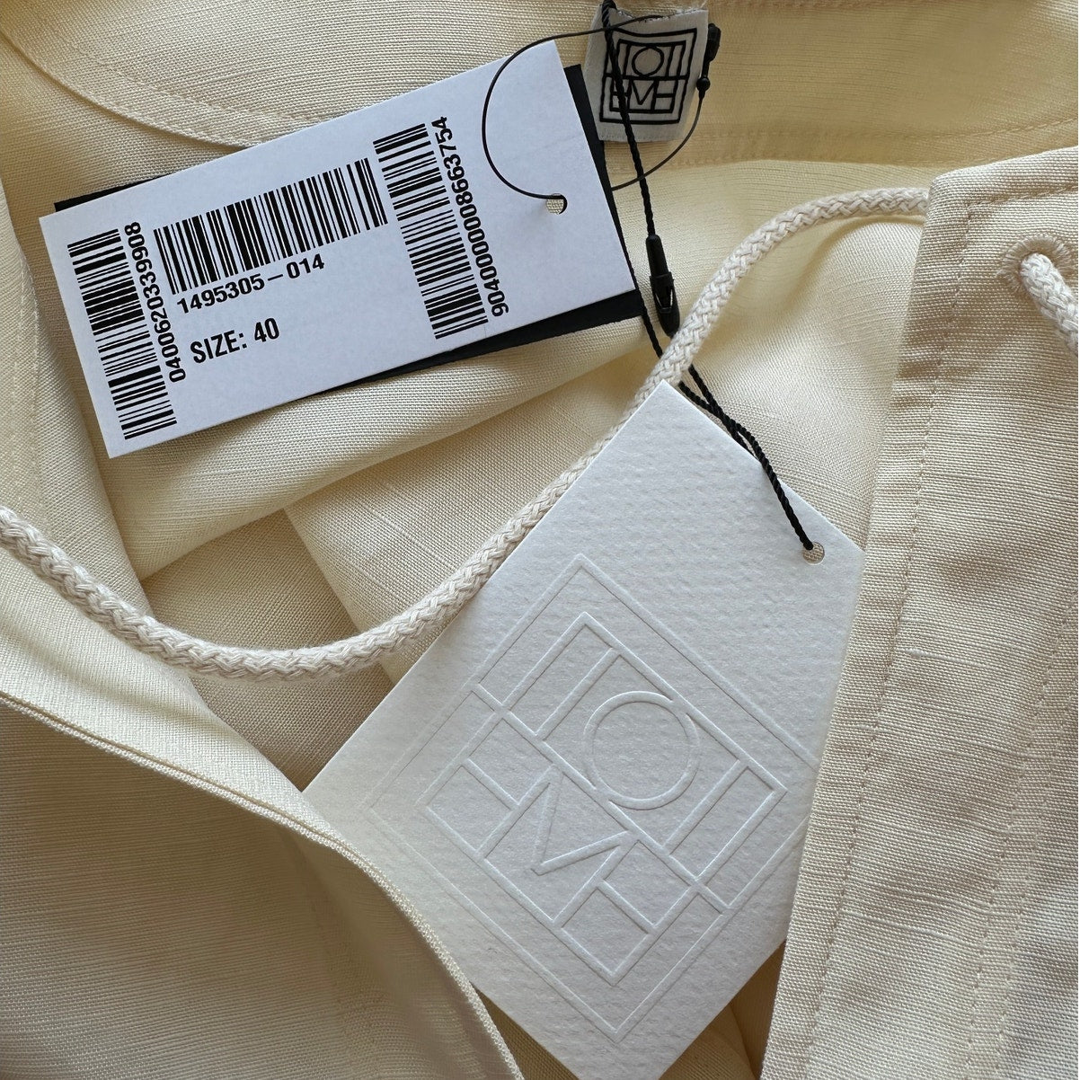 NWT Toteme Vanilla Fluid Tie Linen Blend Short Sleeve Blouse Top 40 / 8