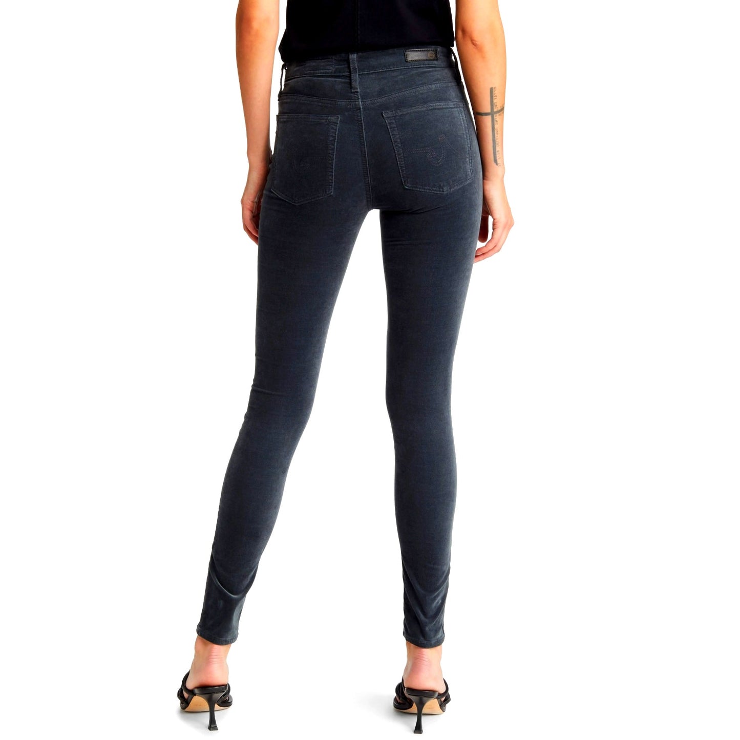 NWT AG Adriano The Farrah Steel Gray High Waist Skinny Velvet Jeans