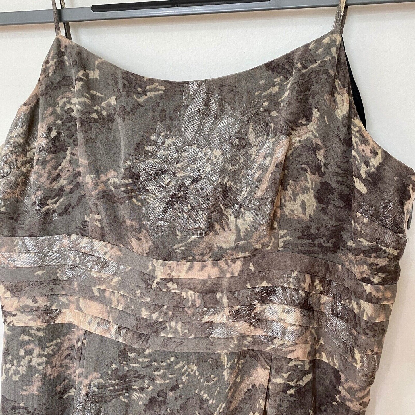 Juicy Couture Floral Shimmer Camo Spaghetti Strap Empire High Waist Dress 4