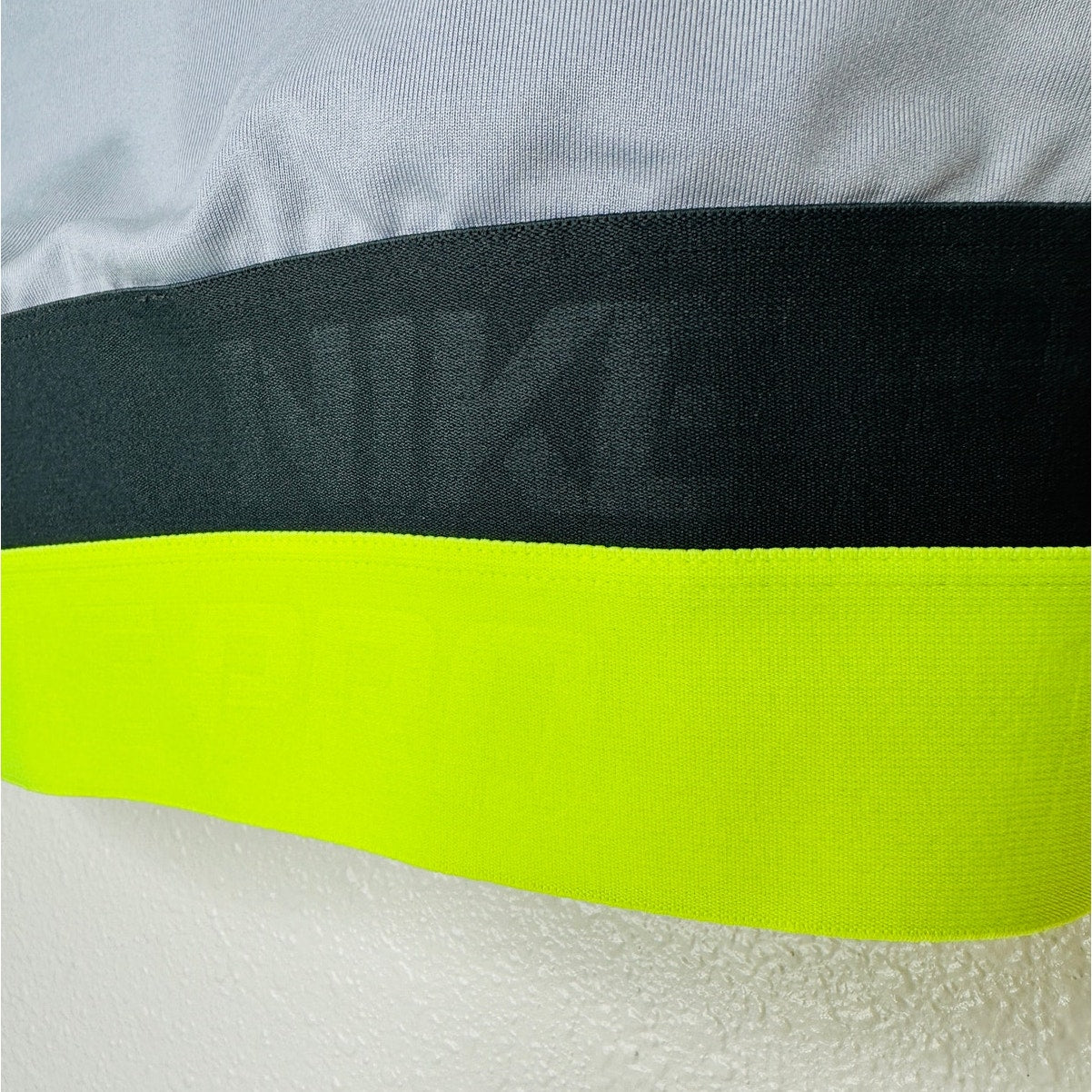 Nike Pro Gray Black Florescent Yellow Sports Bra Small