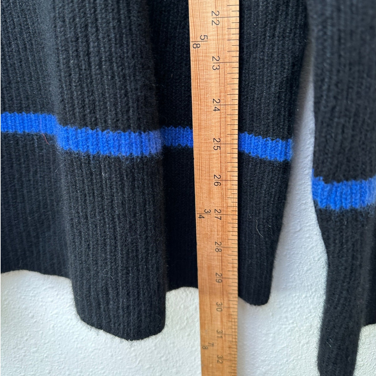The Elder Statesman Black Multicolor Stripe Cashmere Sweater M