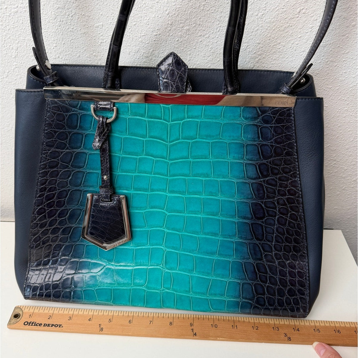 RARE Authentic Fendi Degradé 2Jours Crocodile Bag Limited Edition
