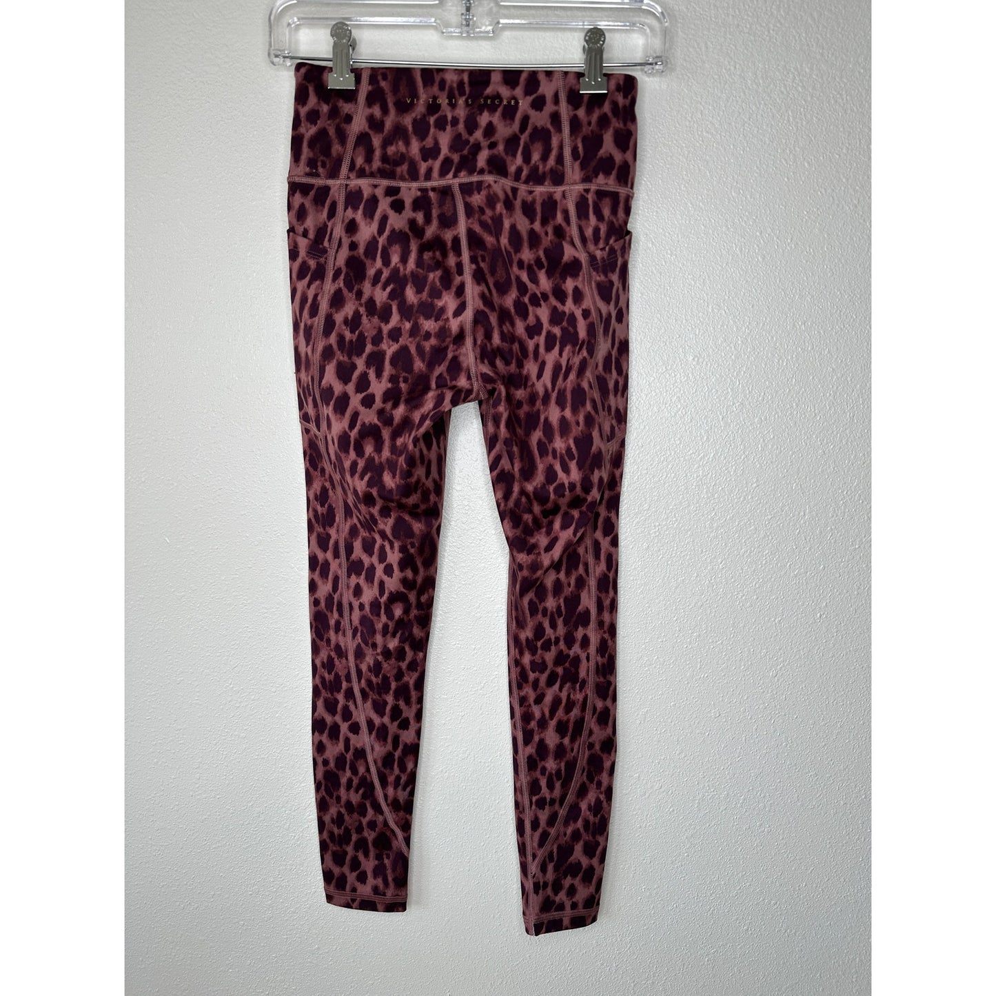 Victoria Secret Pink & Brown Leopard Print Pocketed Leggings 4