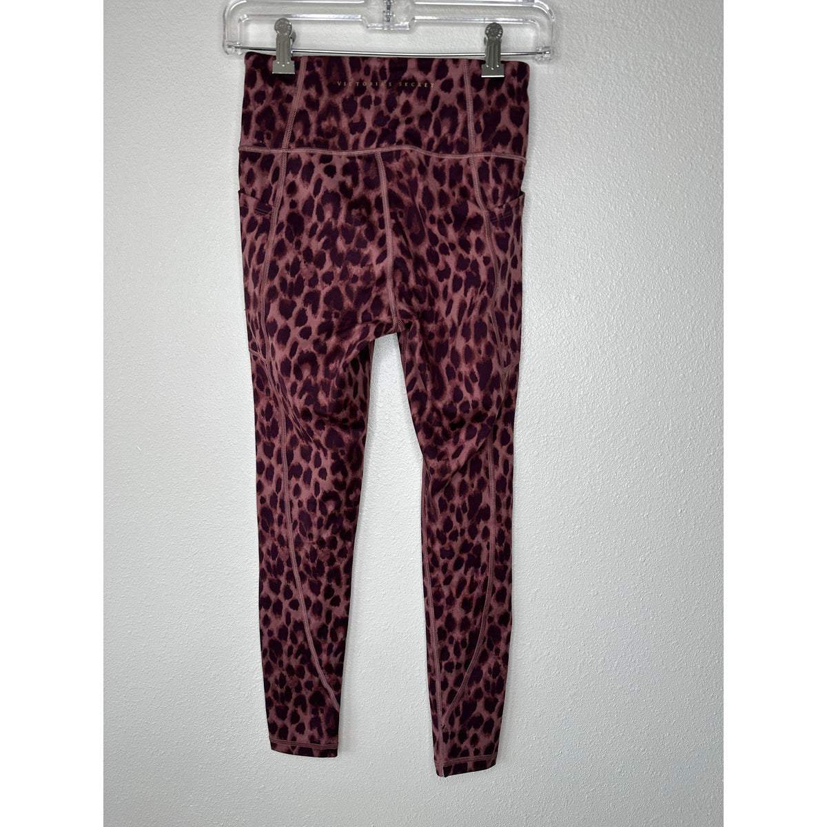 Victoria Secret Pink & Brown Leopard Print Pocketed Leggings 4