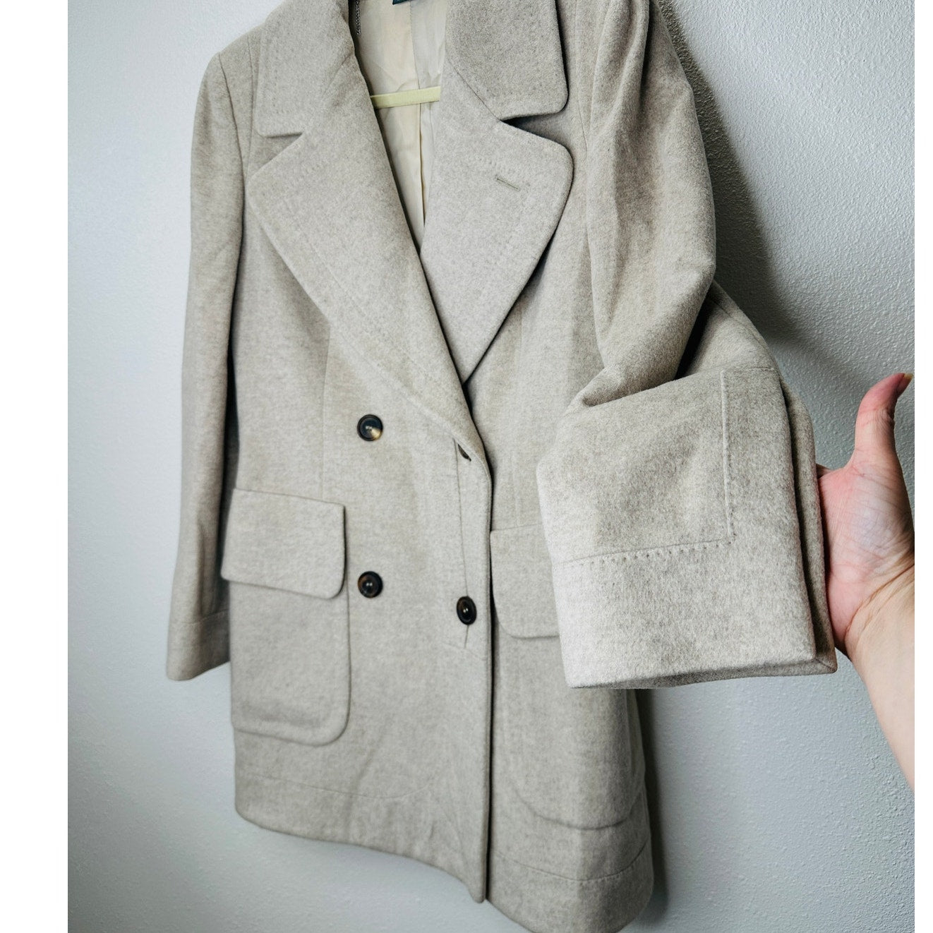 Alexander McQueen Taupe Cashmere Double Button Jacket 42 / 8