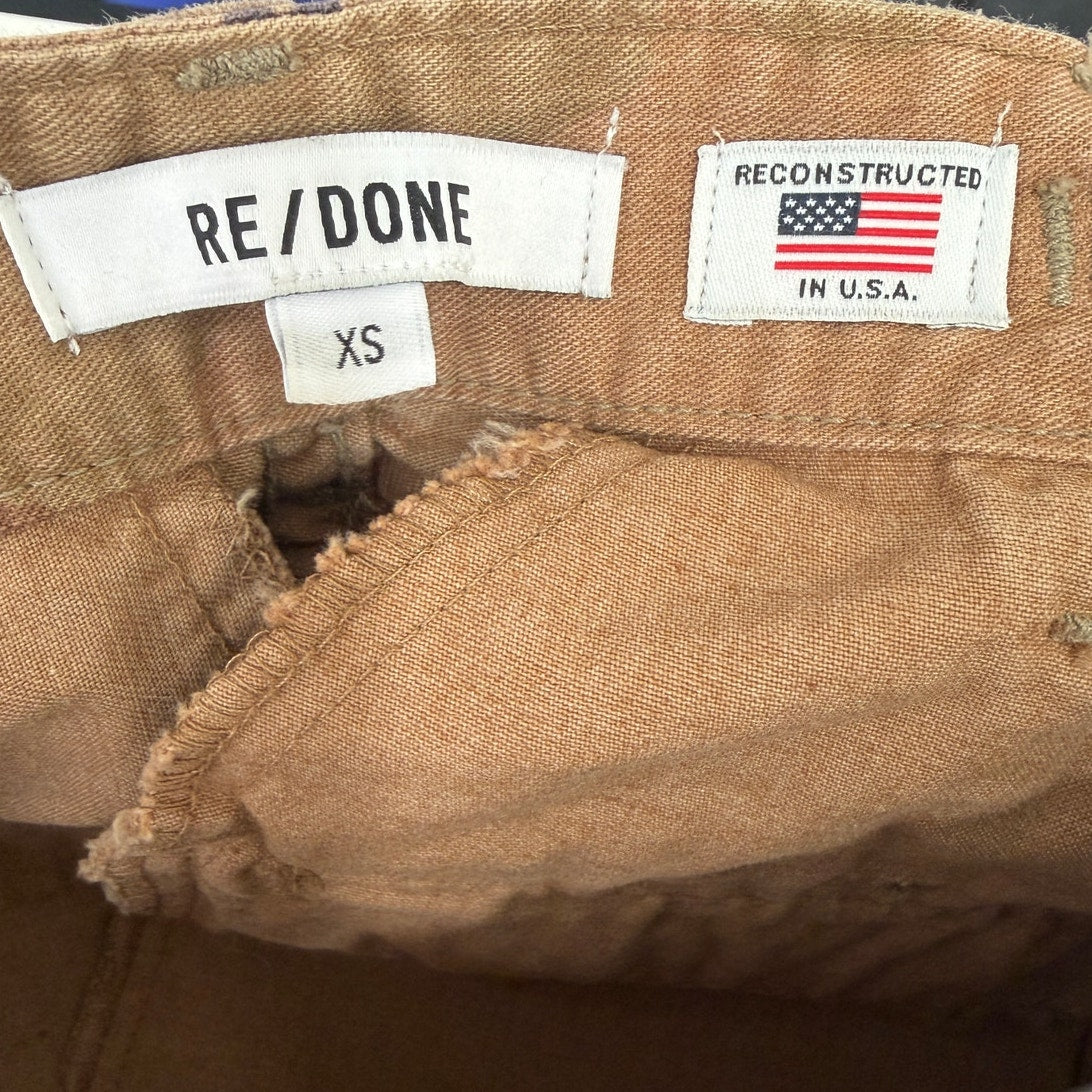 RE/DONE Womens Desert Camo Zip Utility Mini Skirt XS