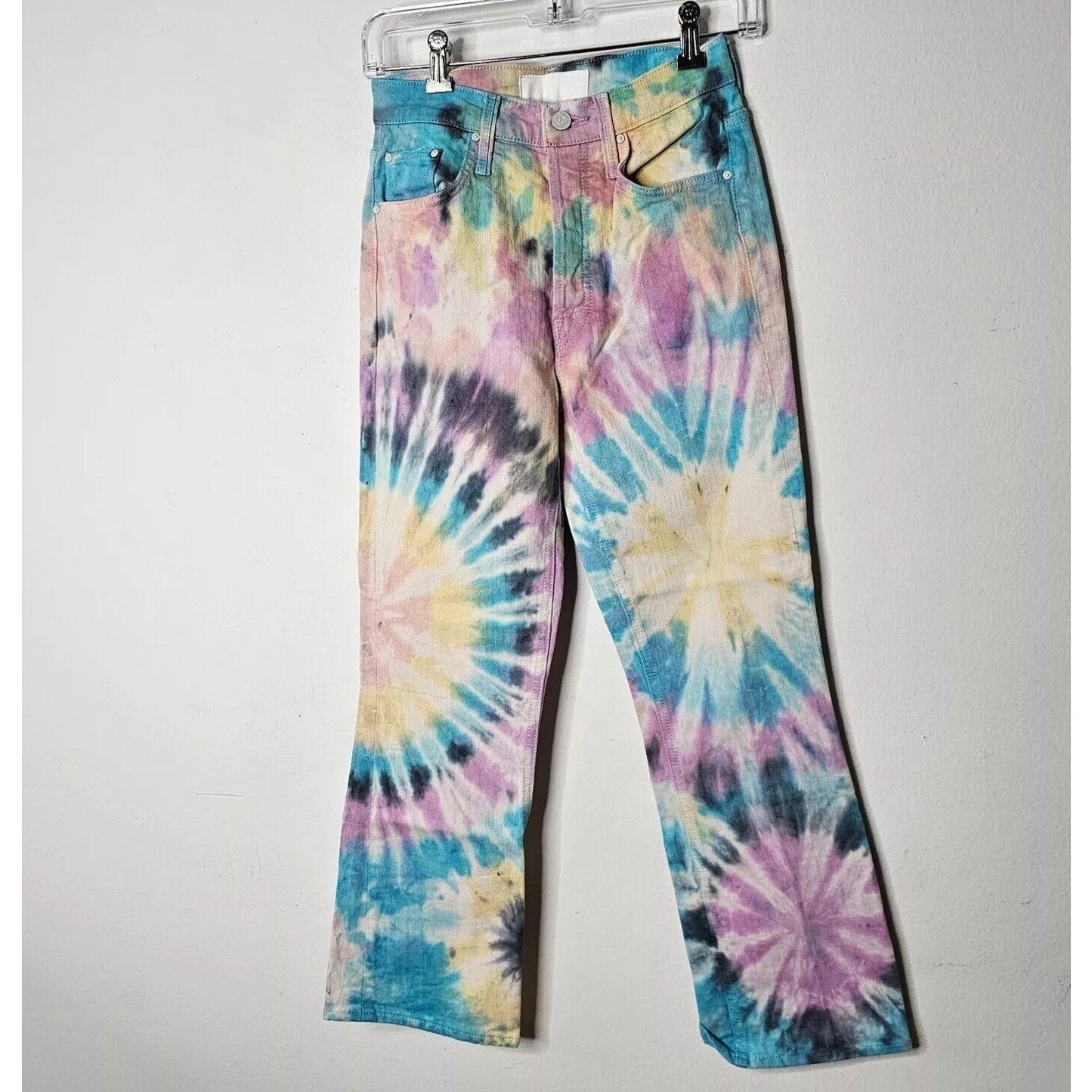 MOTHER The Tripper Swirling Secrets Pastel Tie-Dye Jeans Button Fly Front 25