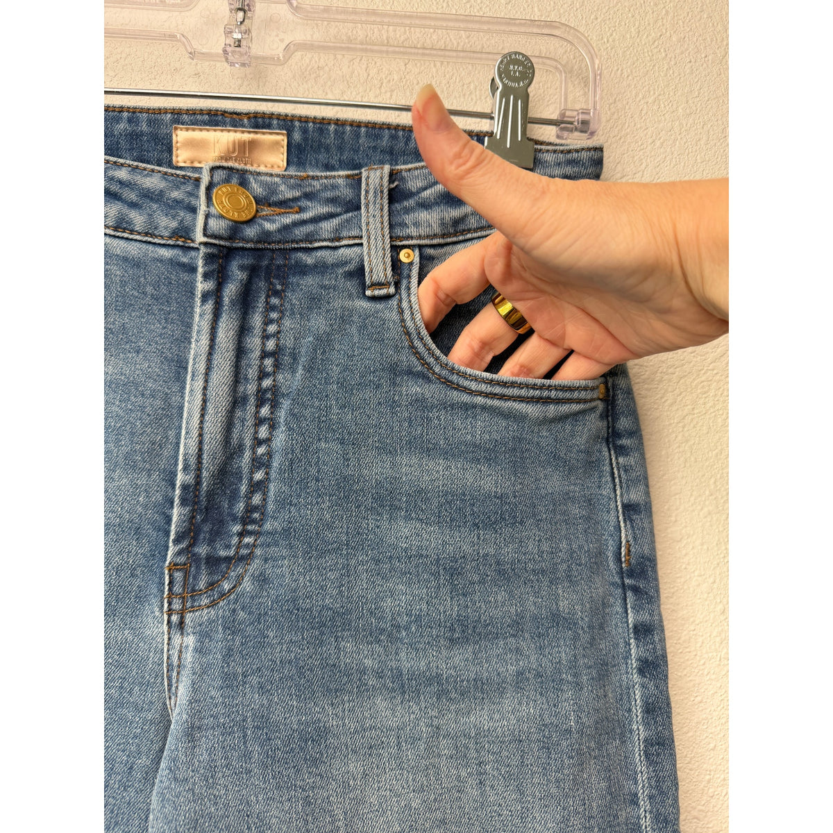 KUT Ryan Fab Ab Wide Leg Jeans Women 00 Medium Wash
