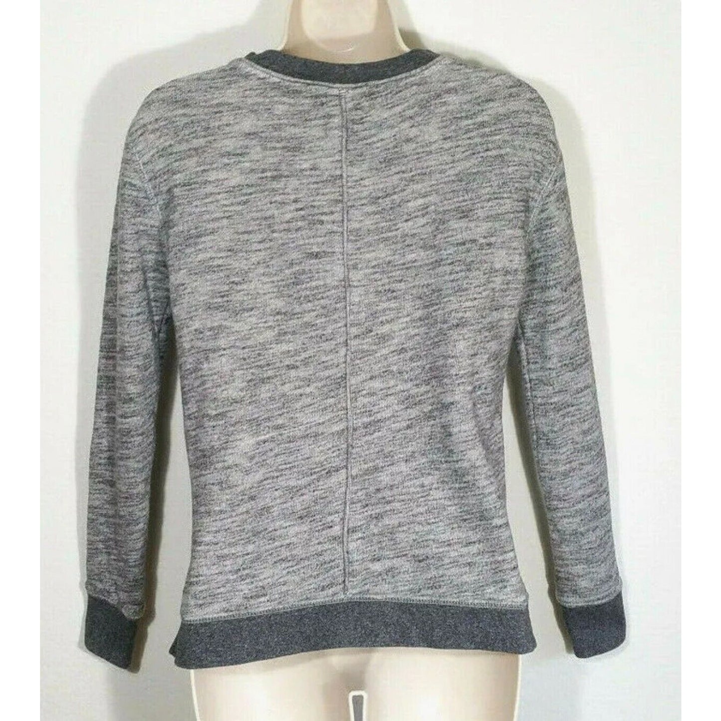 Rag & Bone Heather Gray Georgia Boxy Jumper Sweatshirt Dark Gray Trim S