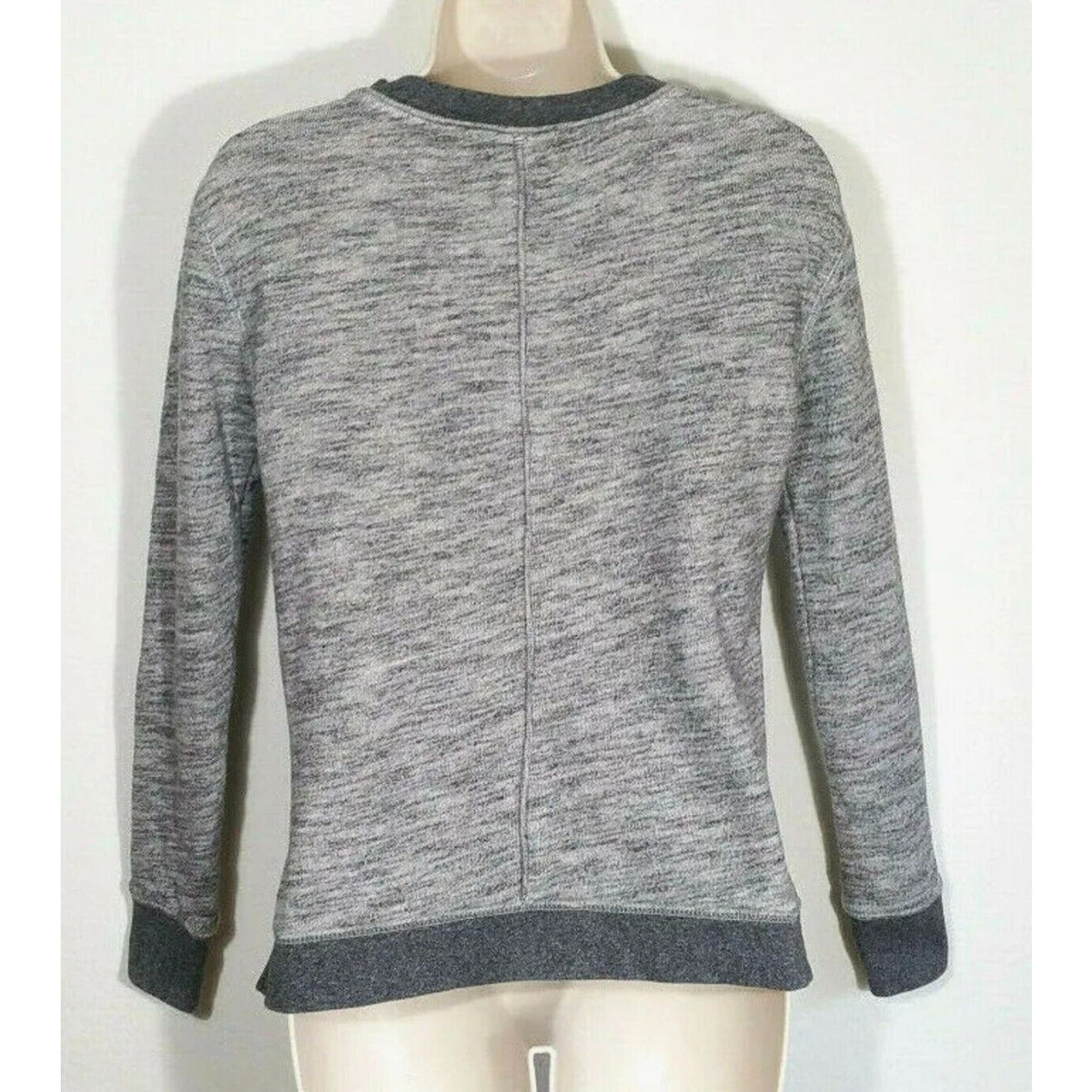 Rag & Bone Heather Gray Georgia Boxy Jumper Sweatshirt Dark Gray Trim S