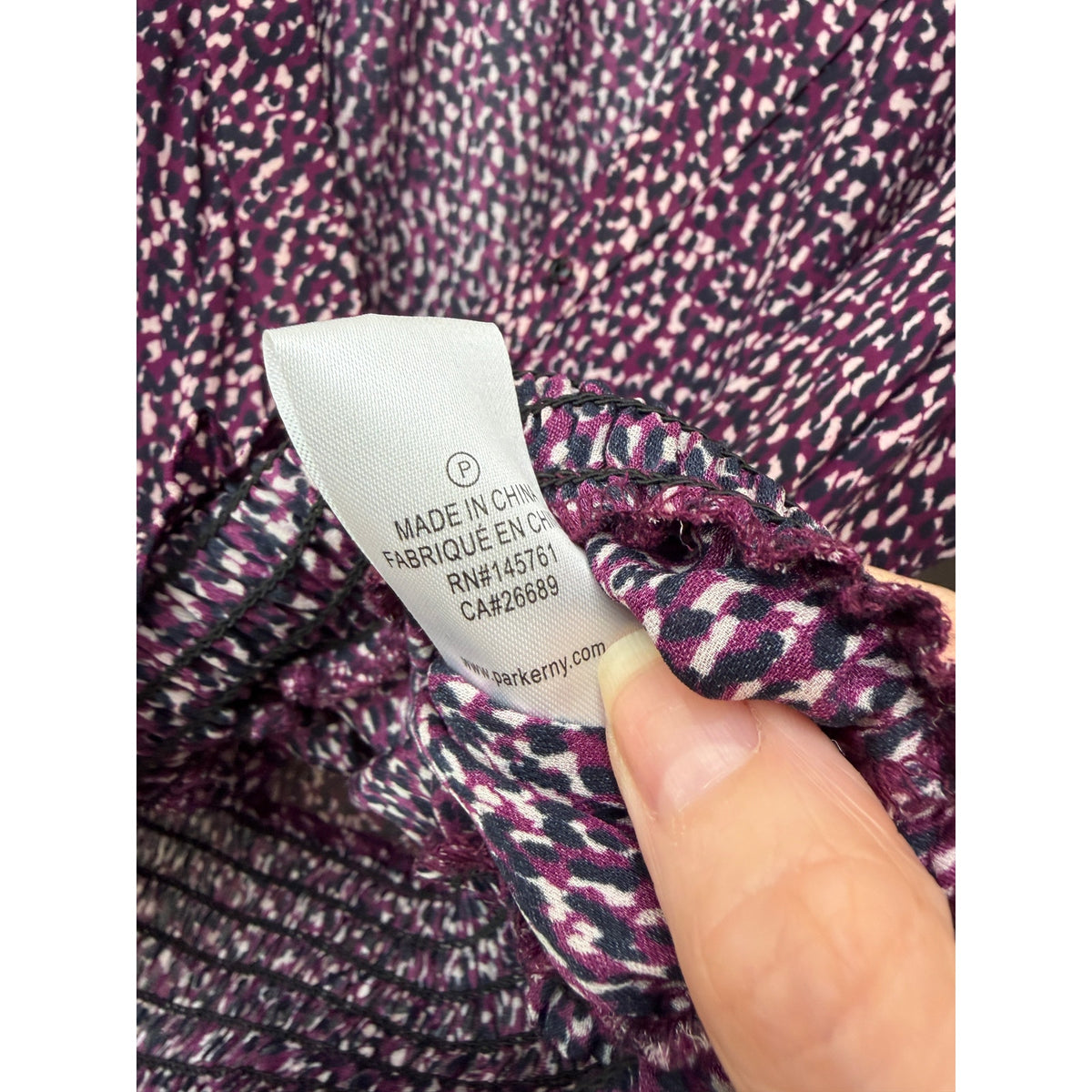Parker Matilda Funfetti Silk Blouse Women XS Purple