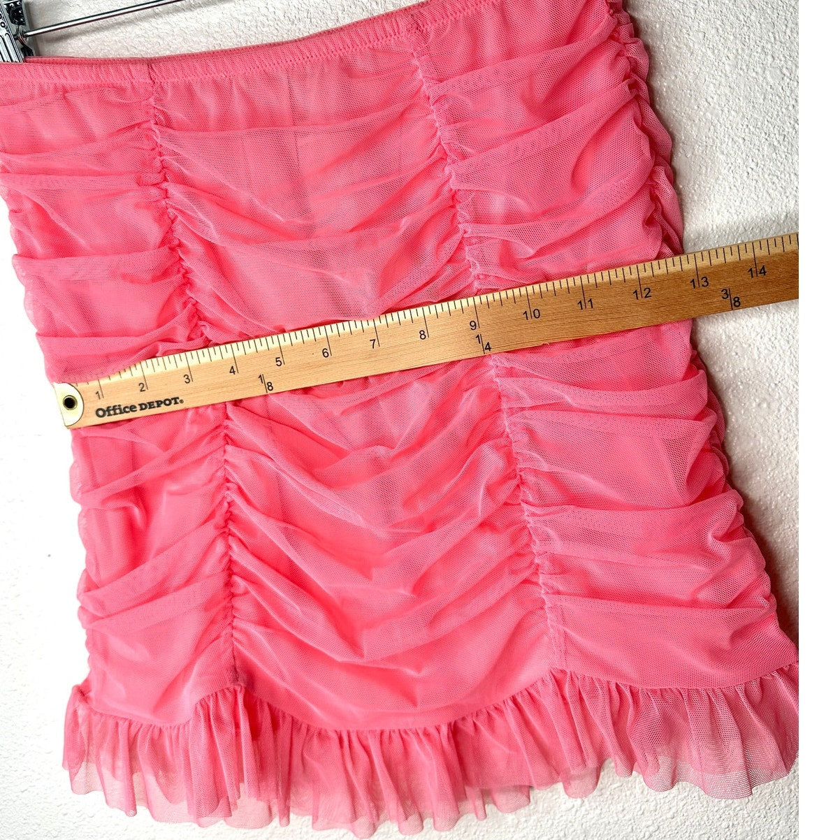 NWT Victorias Secret Pink Mesh Pleated Ruched Ruffle Stretch Mini Skirt 6