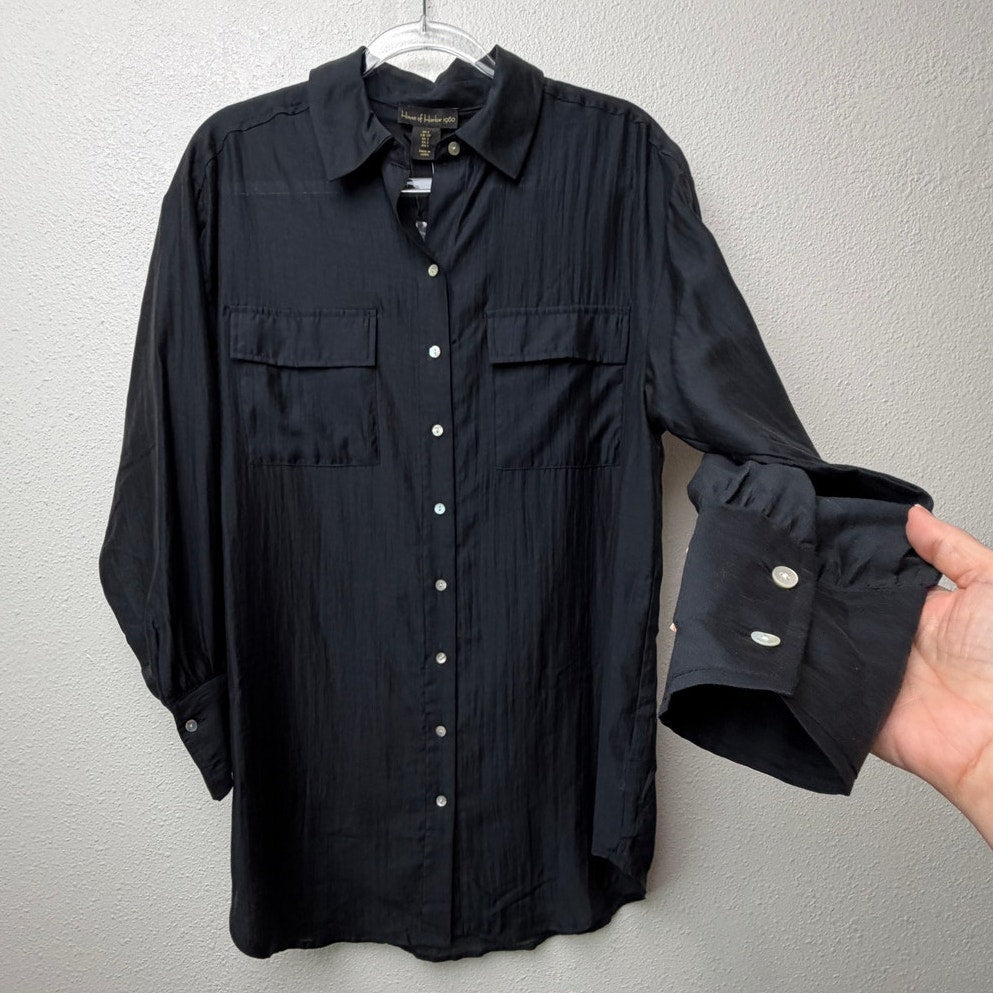 NWT House of Harlow 1960 Black Utility Shirt Women S
