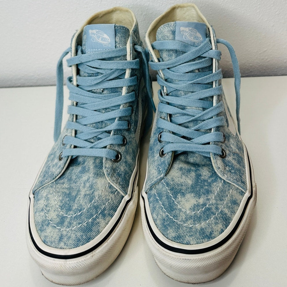 Vans Washed Blue White Sk8-Hi Taper Denim Winter Sky Skate Shoes 8