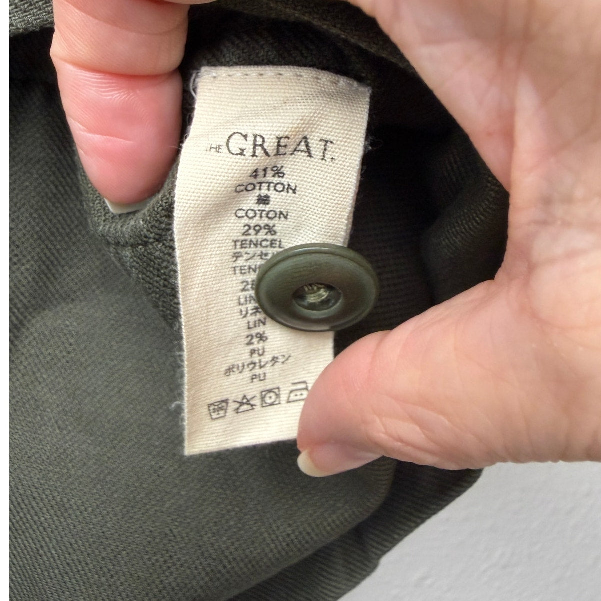 The Great Olive Green Cropped Utility Jacket Oversized US 0