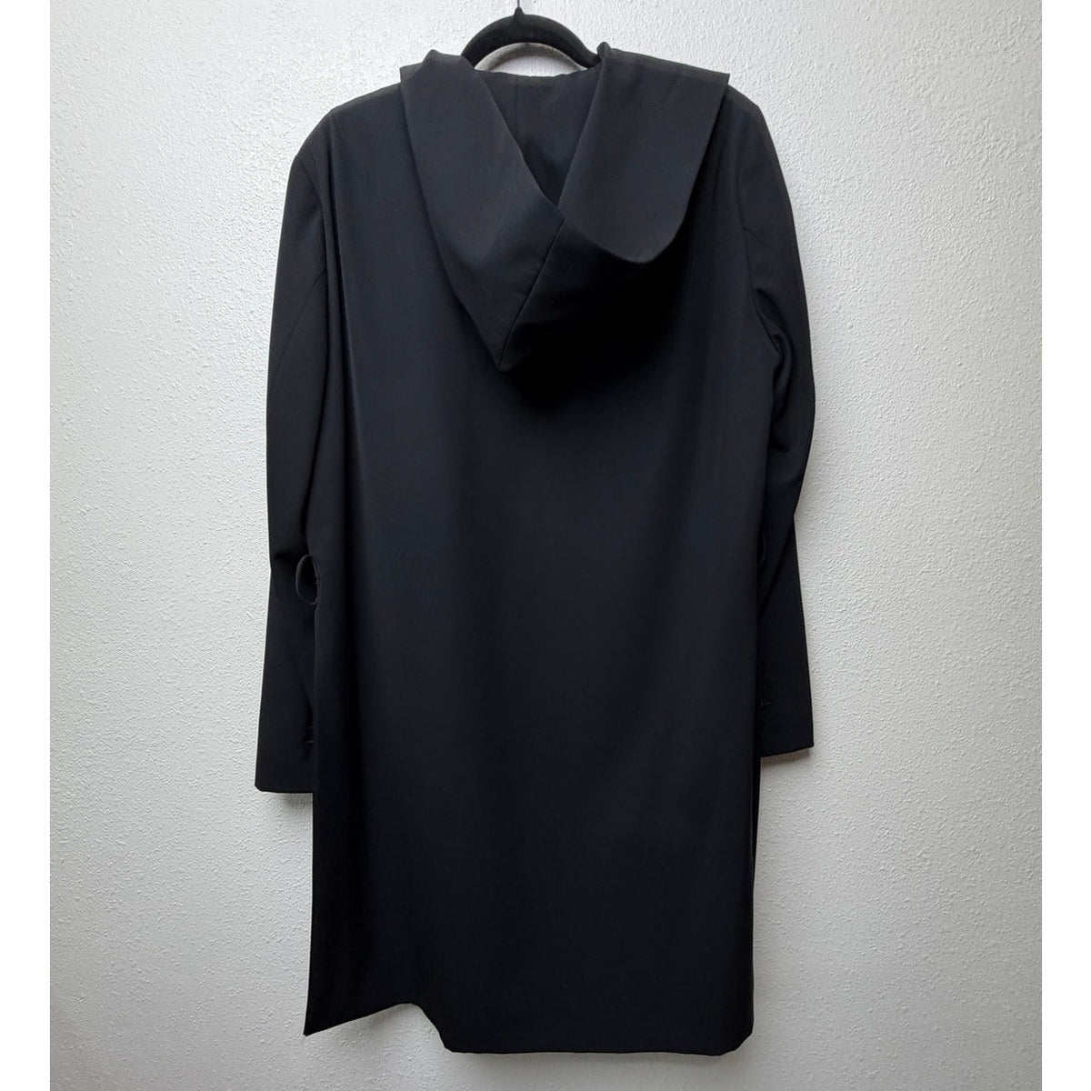 NWT Yves Saint Laurent Black Virgin Wool Hooded Long Coat Unisex Size 40
