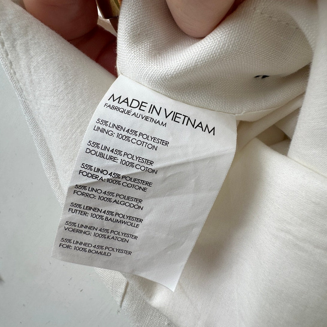 NWT Club Monaco Creme Emberlynn Linen Blend Jumpsuit 0