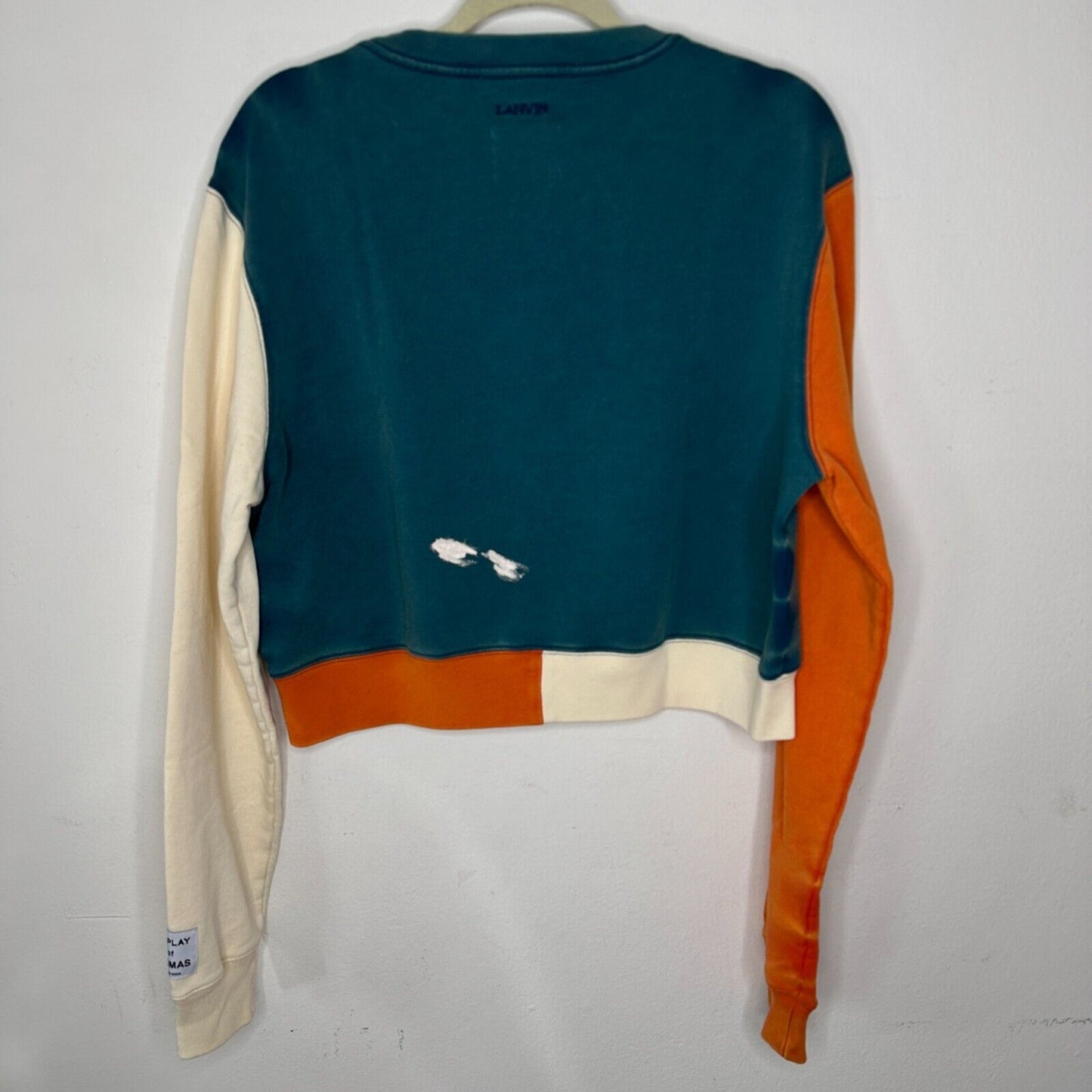 Gallery Dept. x Lanvin Orange Cream & Teal Long Sleeve Logo Art Sweatshirt S