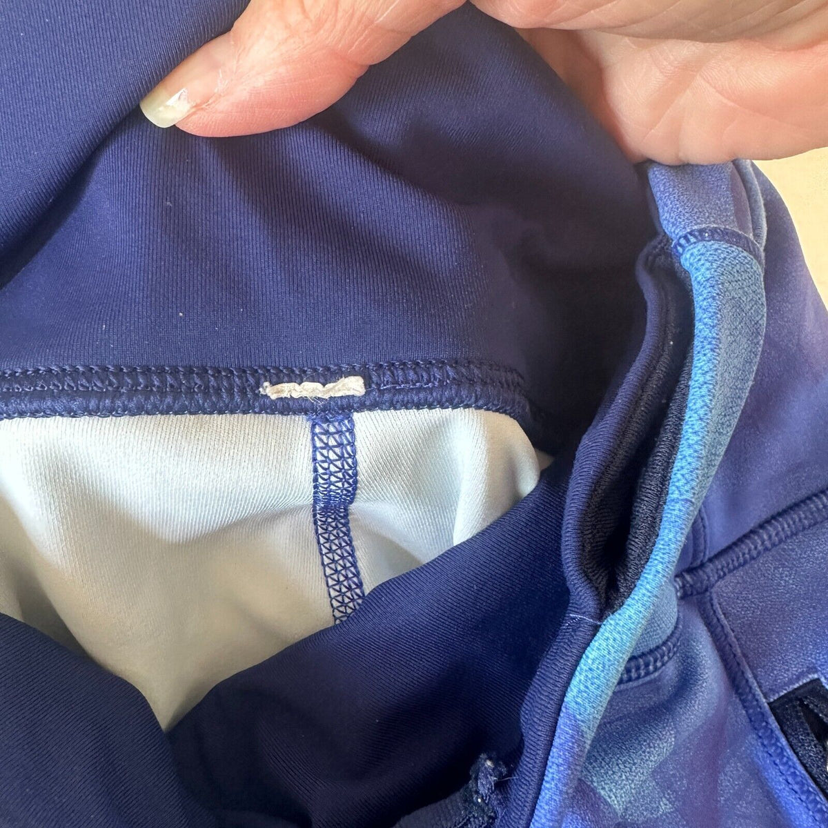 Lululemon Blue Run It Out High Waist Full Length Midnight Tulle Yoga Zip Pant S