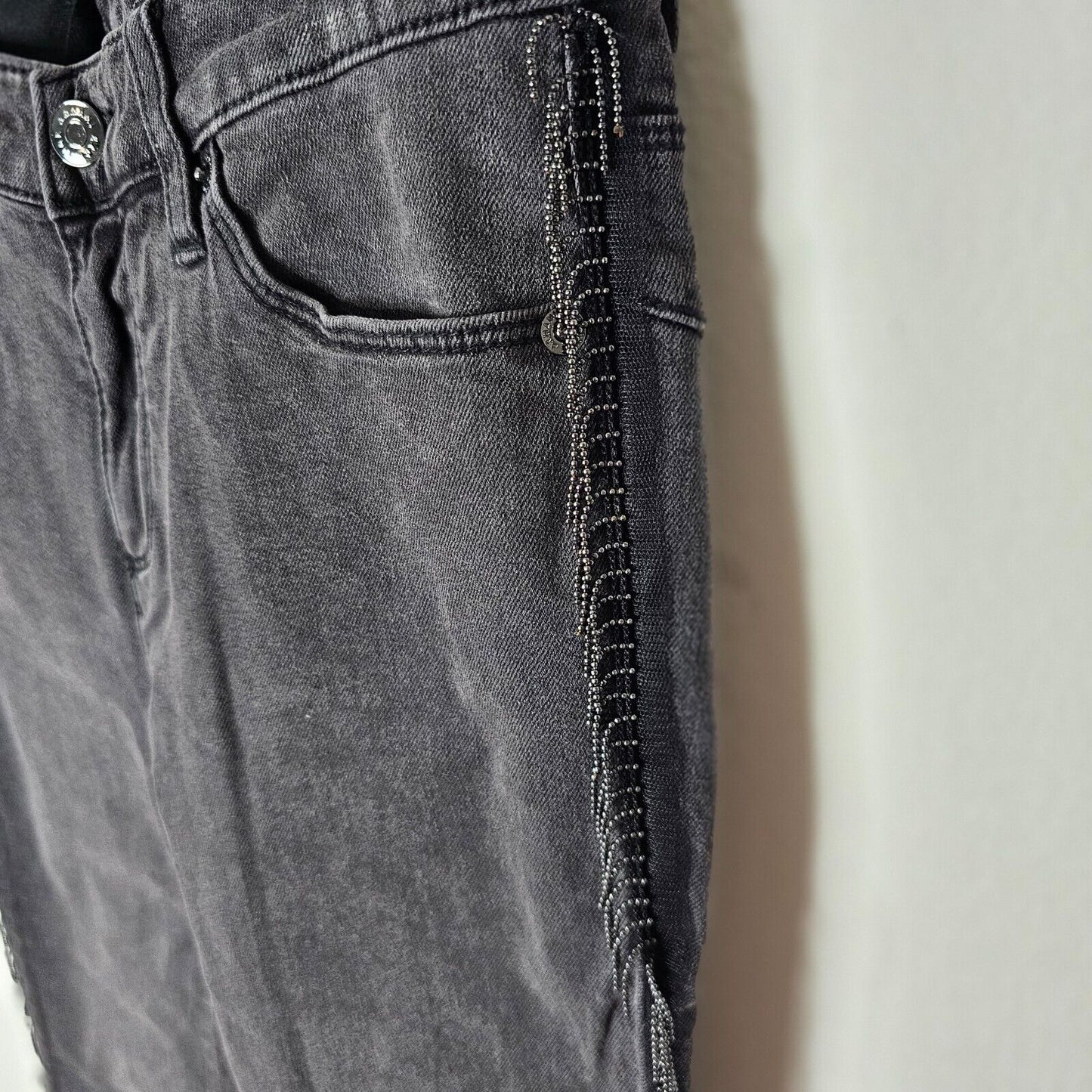 NWOT Armani Exchange J69 Super Skinny Lift Up Mid-Rise Dark Gray Jeans 27