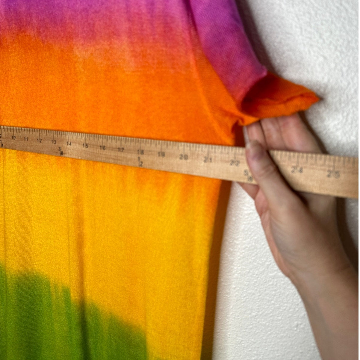 The Elder Statesmen Rainbow Tie Dye Machine Cut Sleeves & Hem Round Neck Sweater