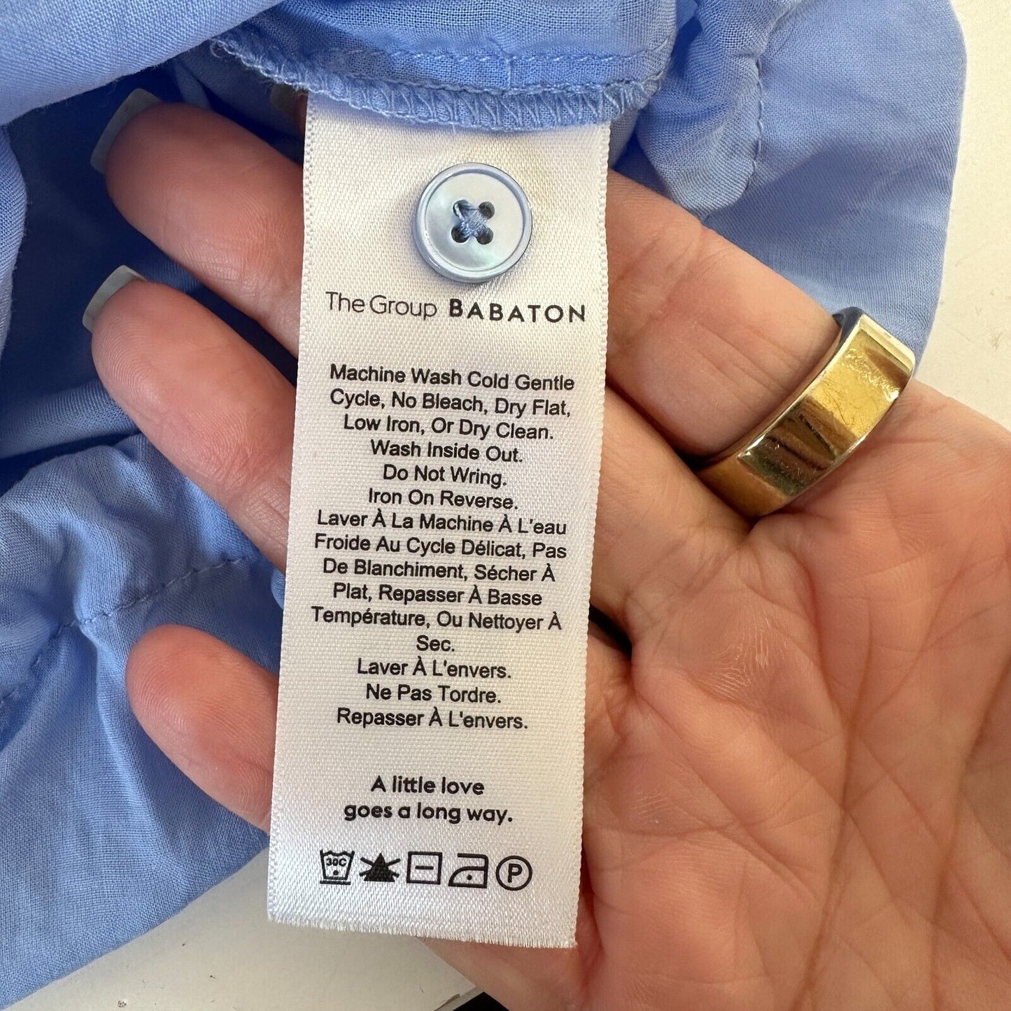 Aritzia Babaton Light Blue Cardin Sleeveless Button-Down Drawstring Waist Top XS