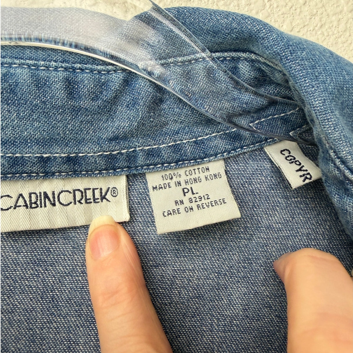 Vintage Cabin Creek Denim Shirt Embroidered Teddy Bears Books Women PL