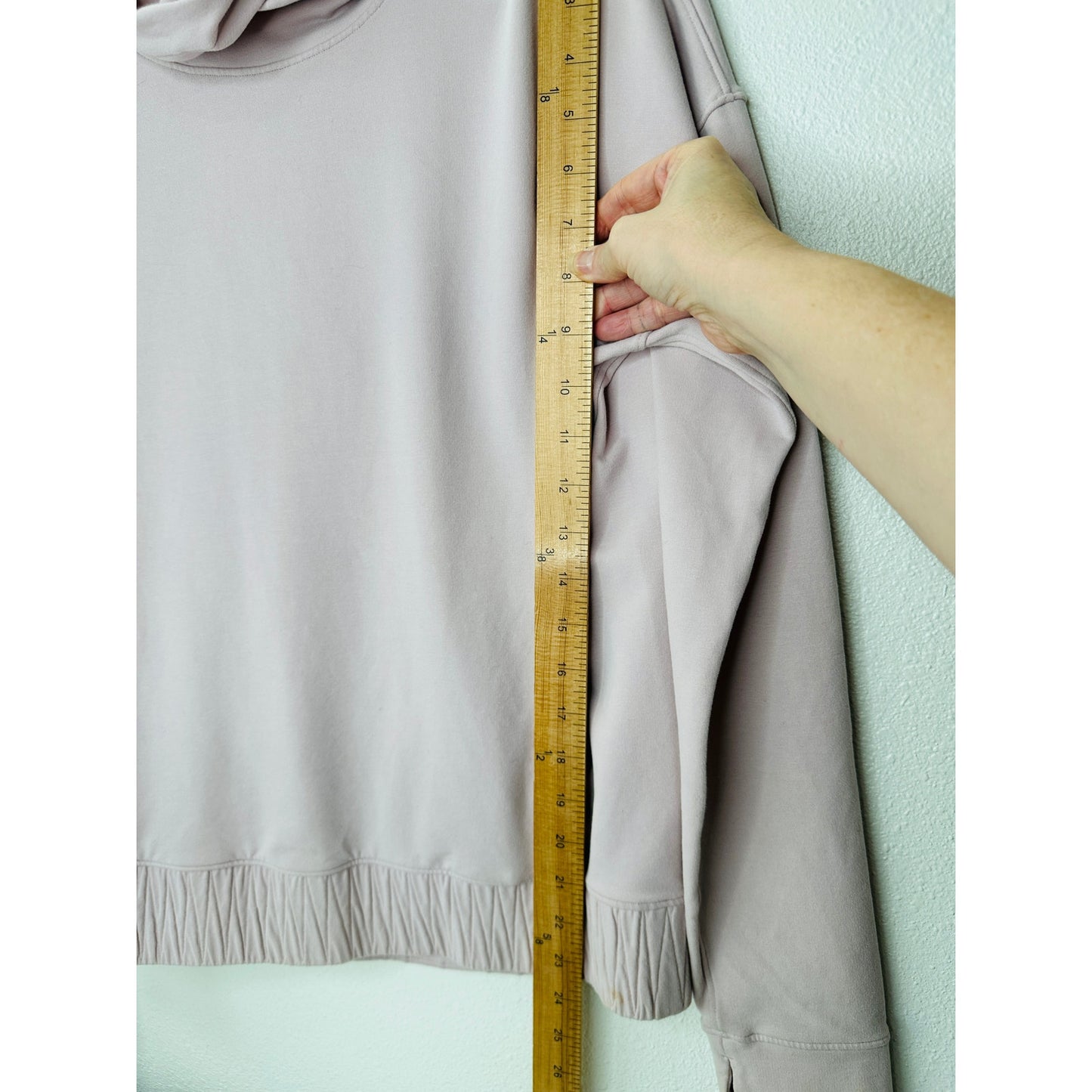 Lululemon Pale Pink Cowl Neck Long Sleeve Banded Bottom Sweat shirt 6