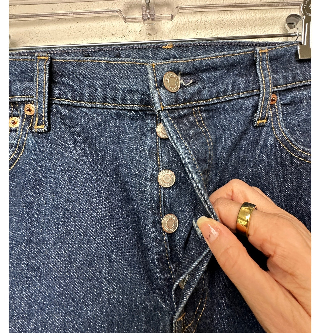 GAP Cheeky Straight High Rise Jeans Blue Women’s 32/14R Button Fly