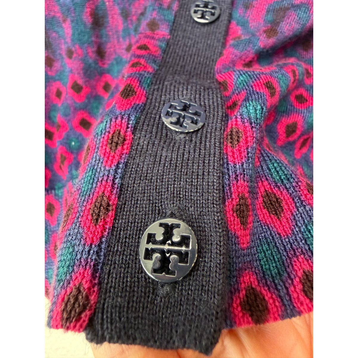 Tory Burch Brady Wool Cardigan Women XS Multicolor