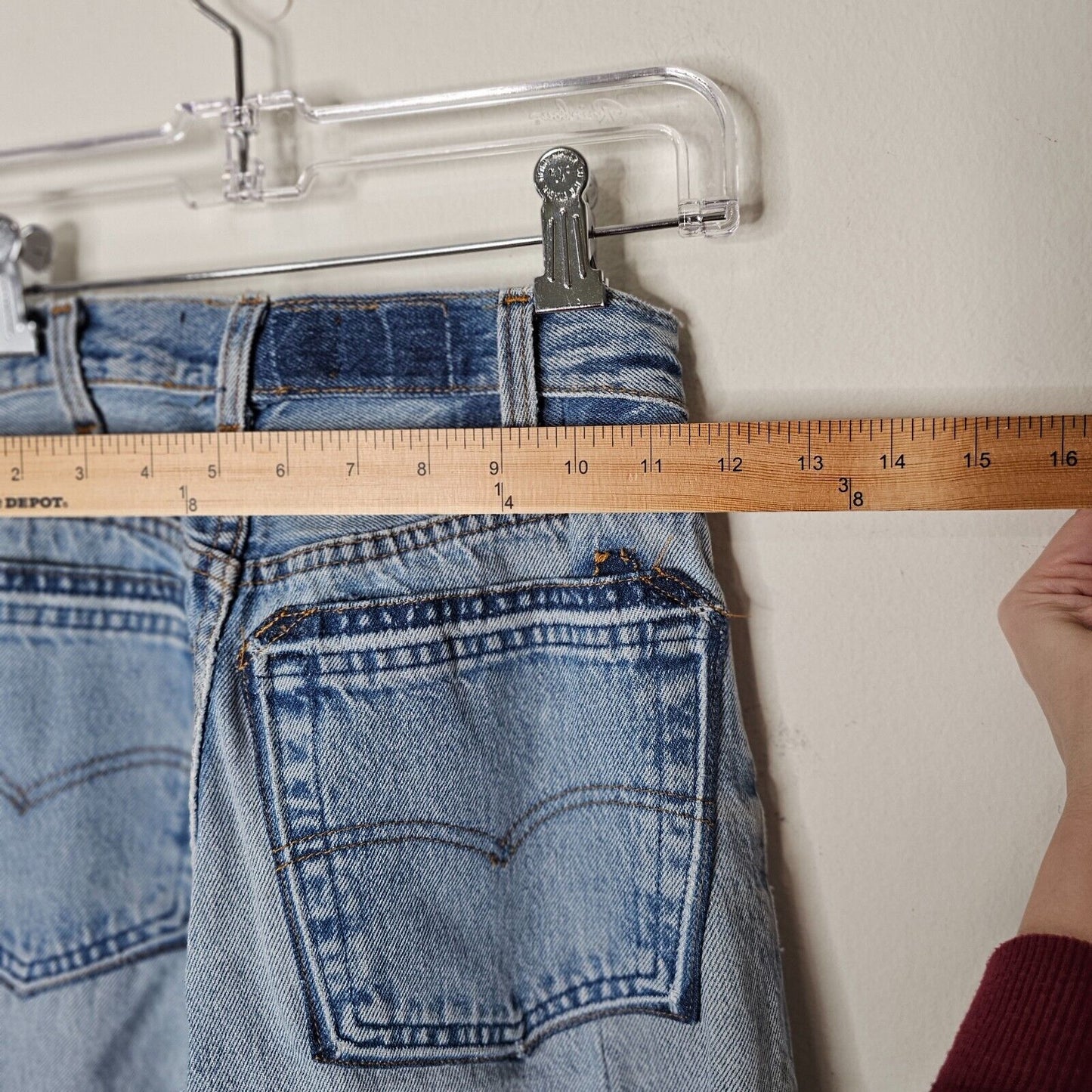 EB Denim Levi's 501 Unraveled Pocket & Hem Highrise Split Hem Button Fly Jean 23