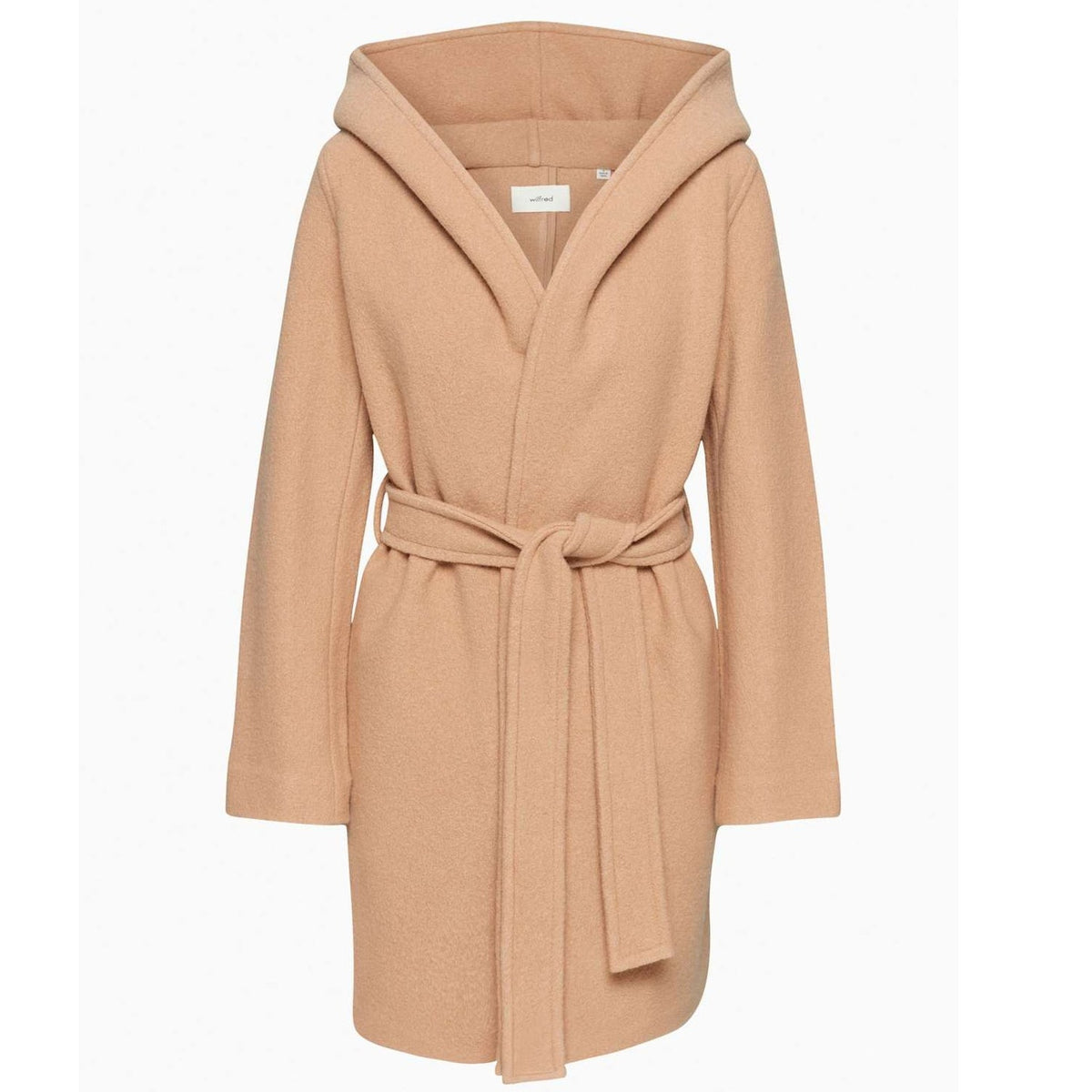 Wilfred Acre Robe Coat Chasm Tan Hooded Tie Belt XXS