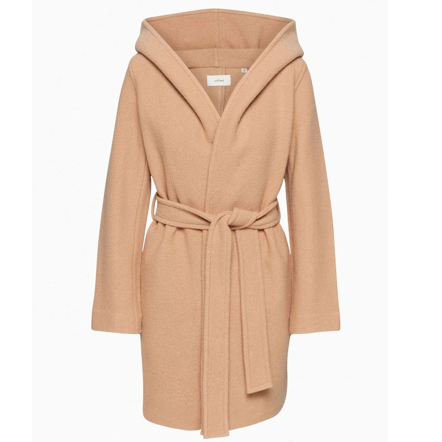 Wilfred Acre Robe Coat Chasm Tan Hooded Tie Belt XXS