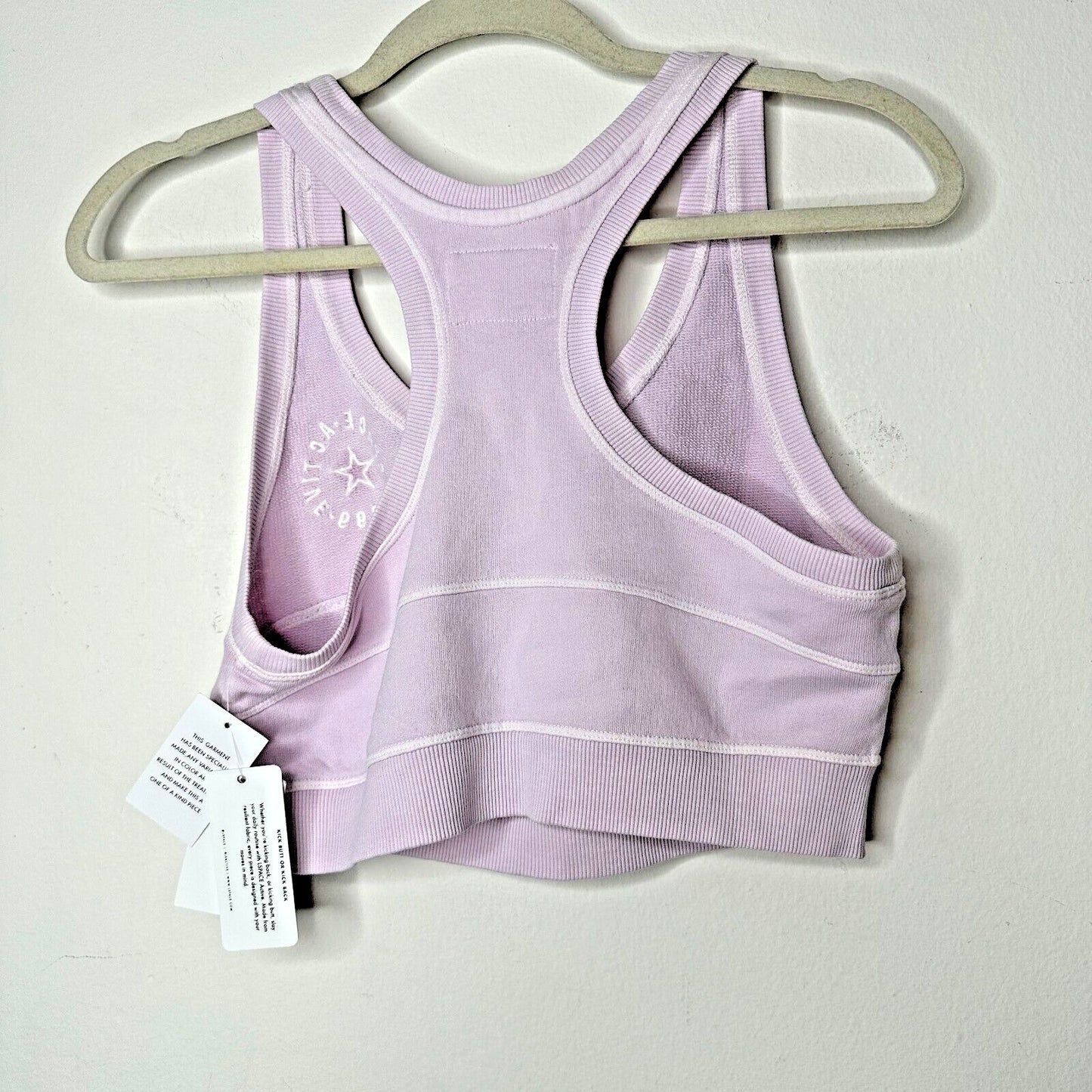 NWT L*Space Out Of Bounds Peony Lilac Crop Scoop Neck Racerback Sports Bra S