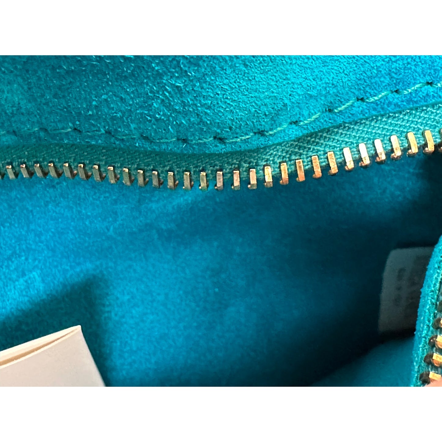 NWOT Bottega Veneta Chain Cassette Bag – Turquoise Suede with Gold-Tone Chain