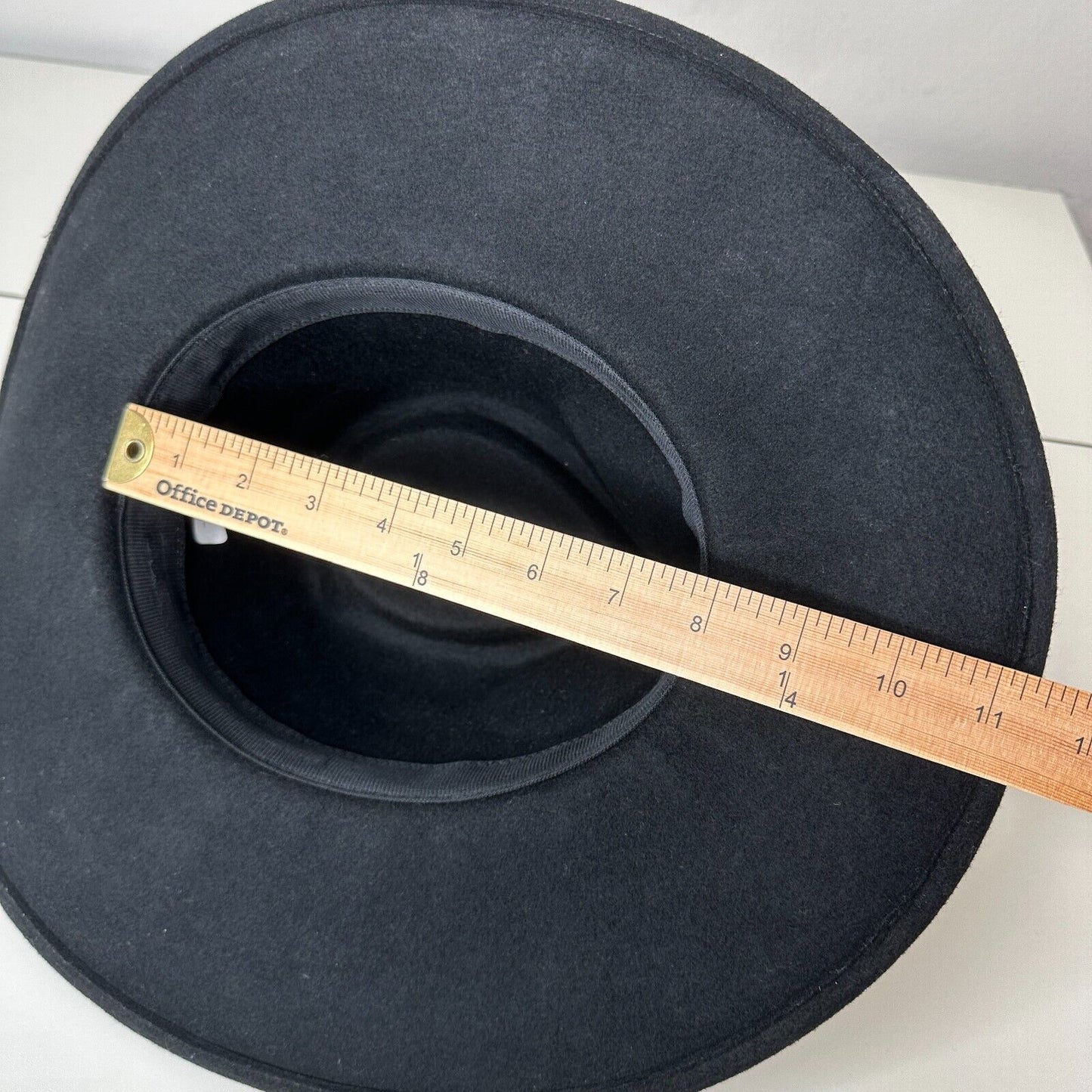 NWOT Sturdy Black Teardrop Round Wide Brim Wool Fedora Unisex