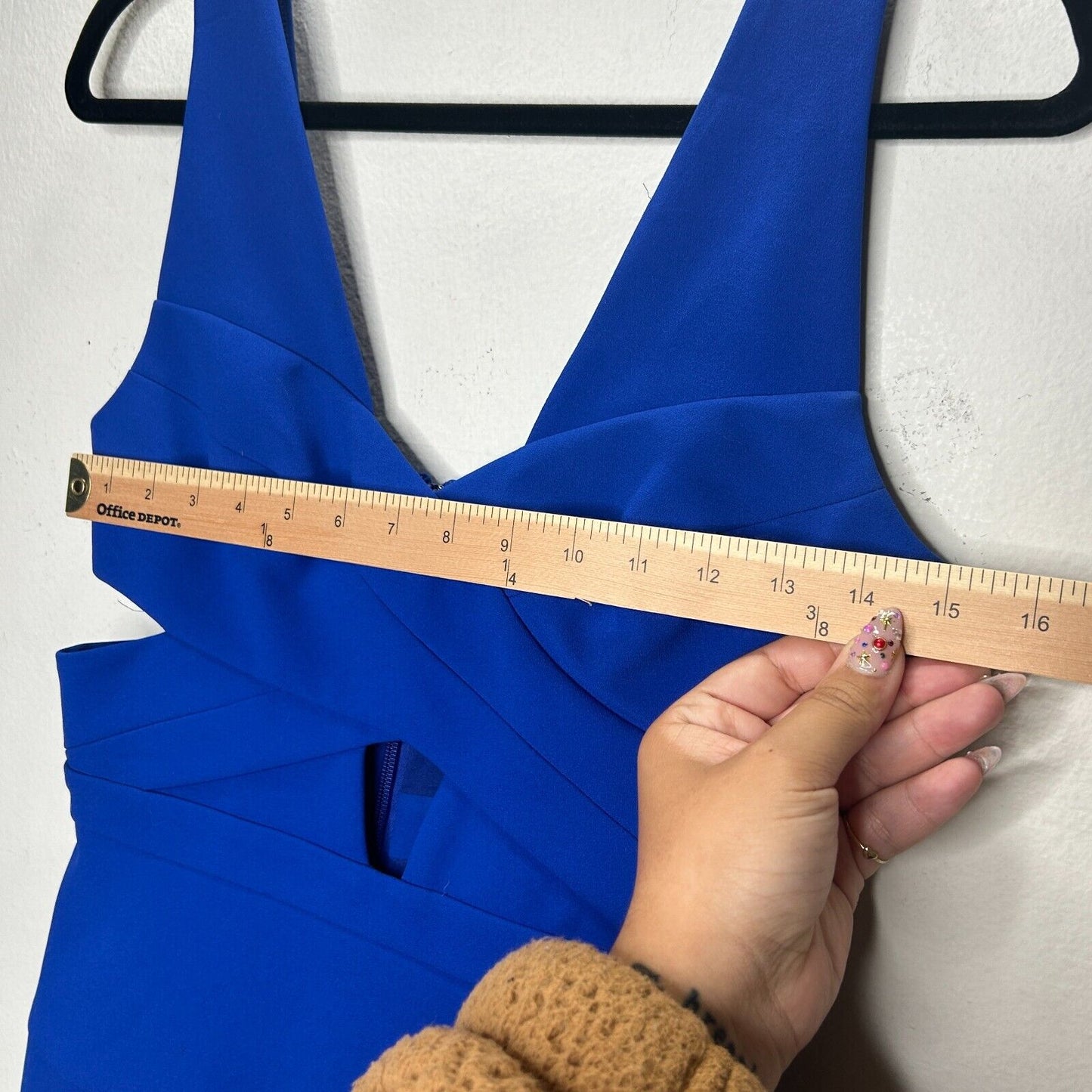 NWOT BCBGMAXAZRIA Royal Blue Harlie Criss-Cross Keyhole Front Pleated Mini Dress