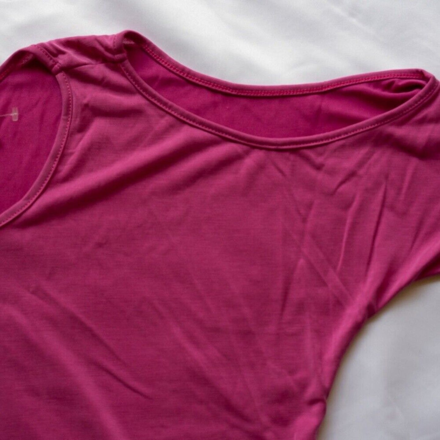 NWT Neiman Marcus Pink Fuchsia Cold Shoulder Scoop Neck Top Casual