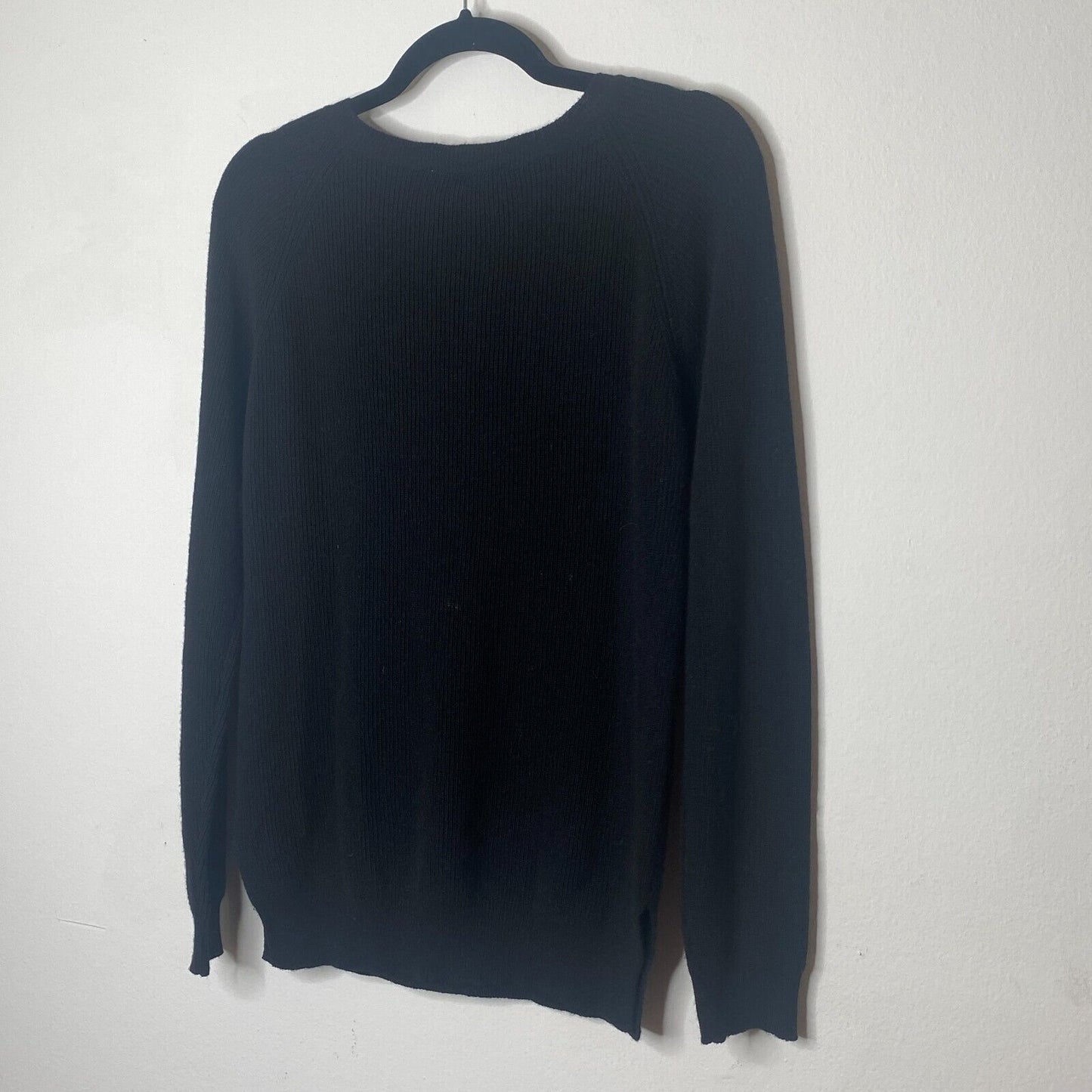 Kontatto Black Long Sleeve Front Tie Lace up V-Neck Long Sleeve Sweater Jumper S