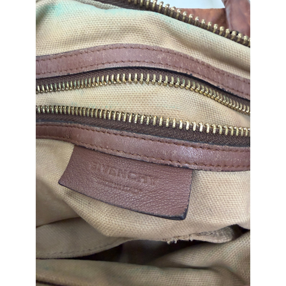 Givenchy Cognac Brown Zip Satchel Bag Women's