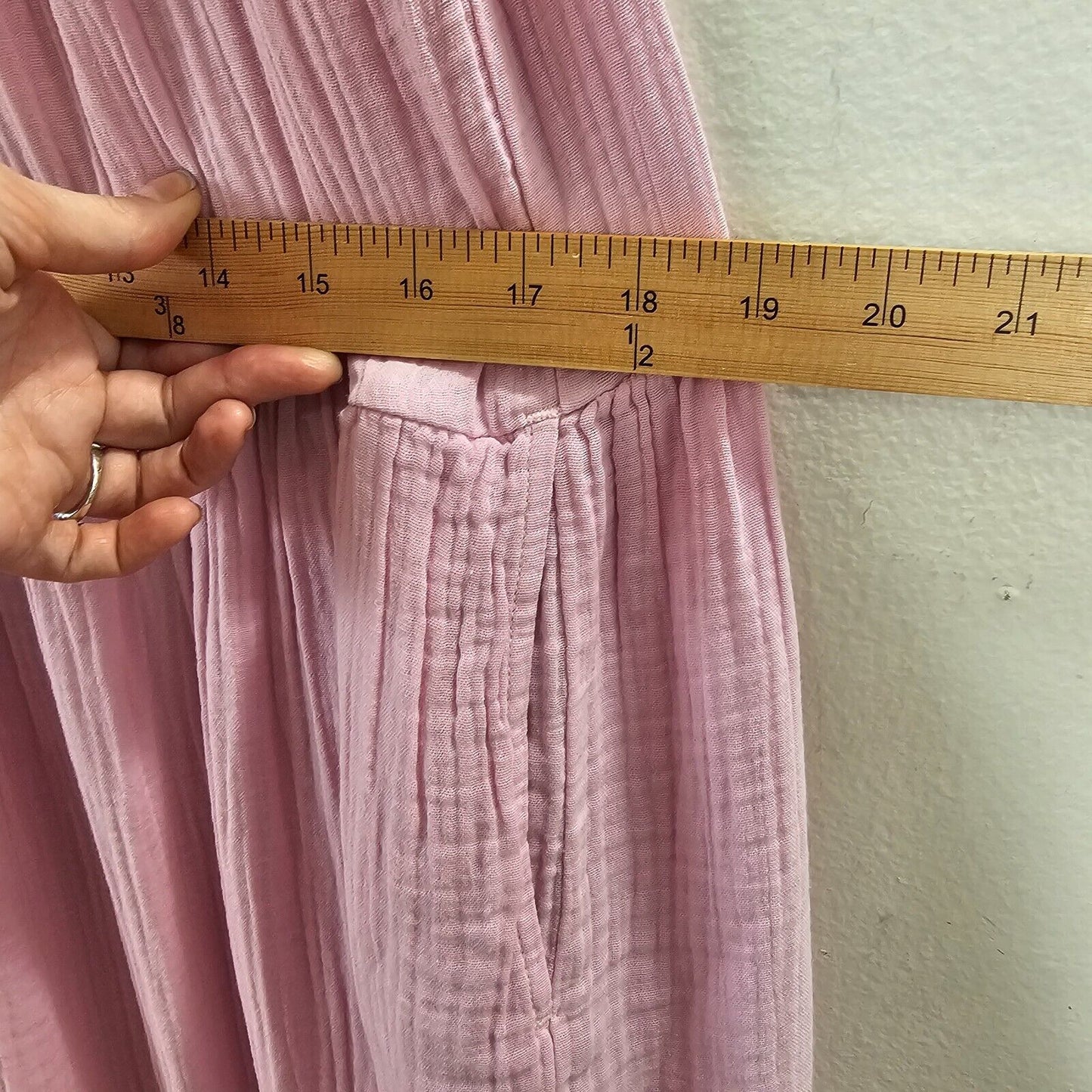 Xirena Pink Ruby Scoop Neck Tiered Ruffle Spaghetti Strap Krinkle Gauze Dress M