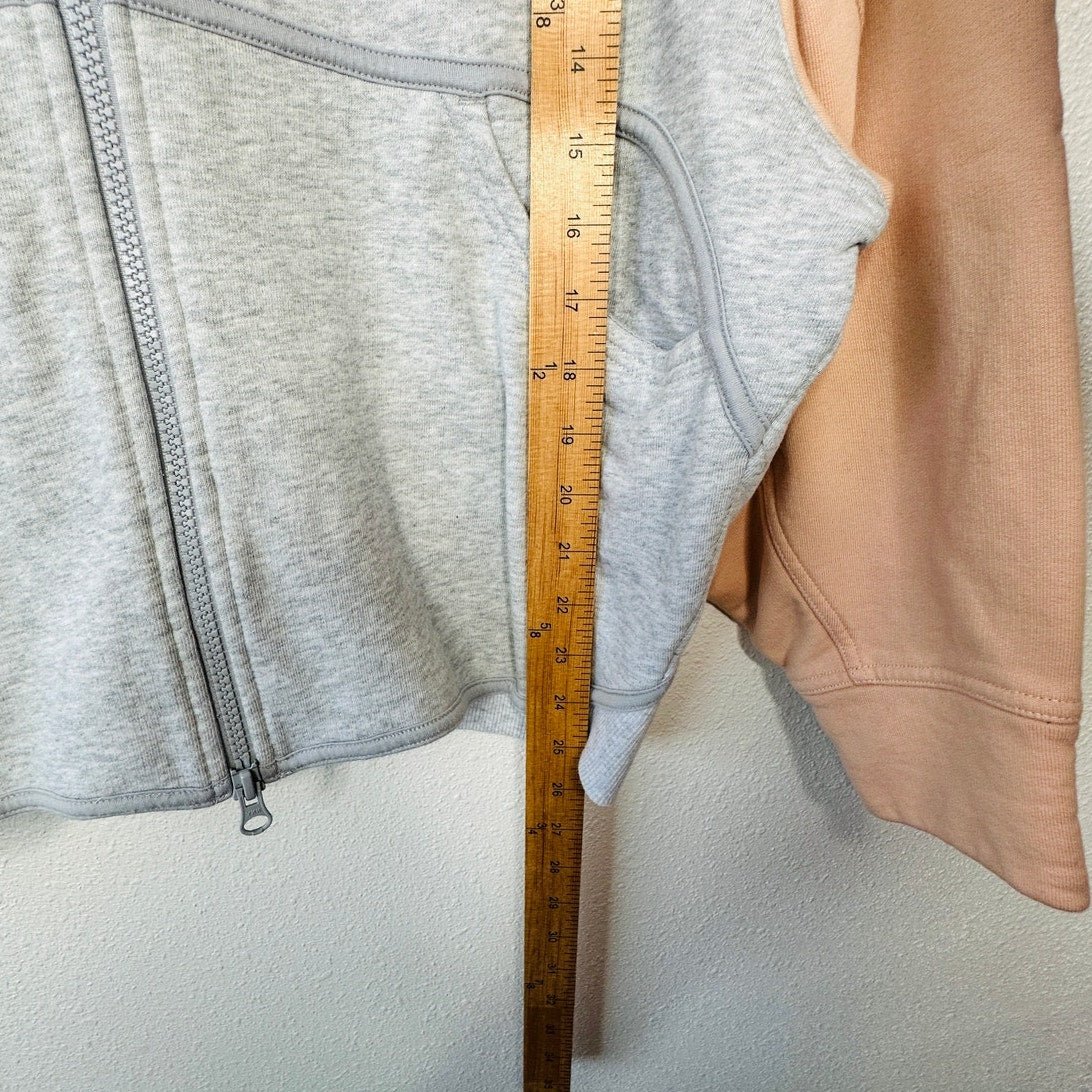 NWOT Stella McCartney x Adidas Heather Gray Peach Hoodie Zip Sweater L