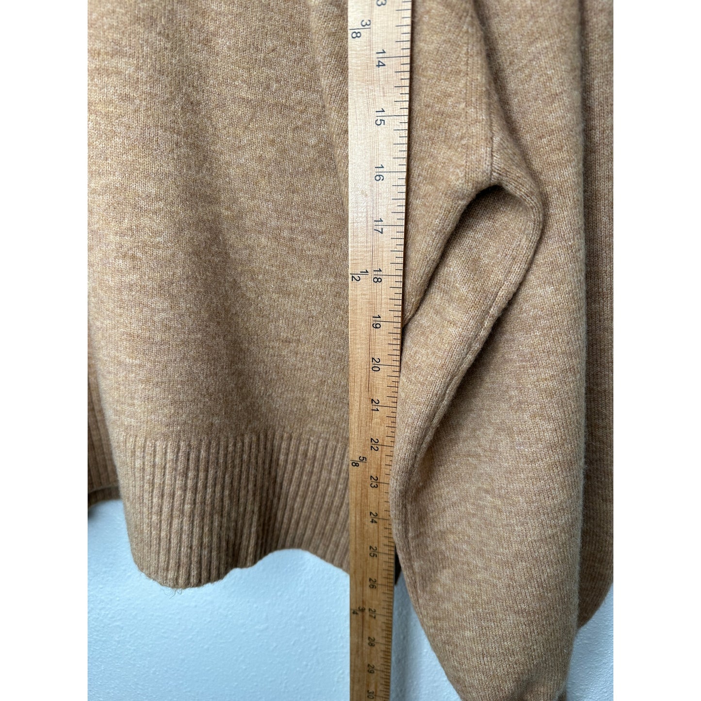 Marissa Webb Blake Camel Brown Button Cashmere Blend Turtleneck Sweater M
