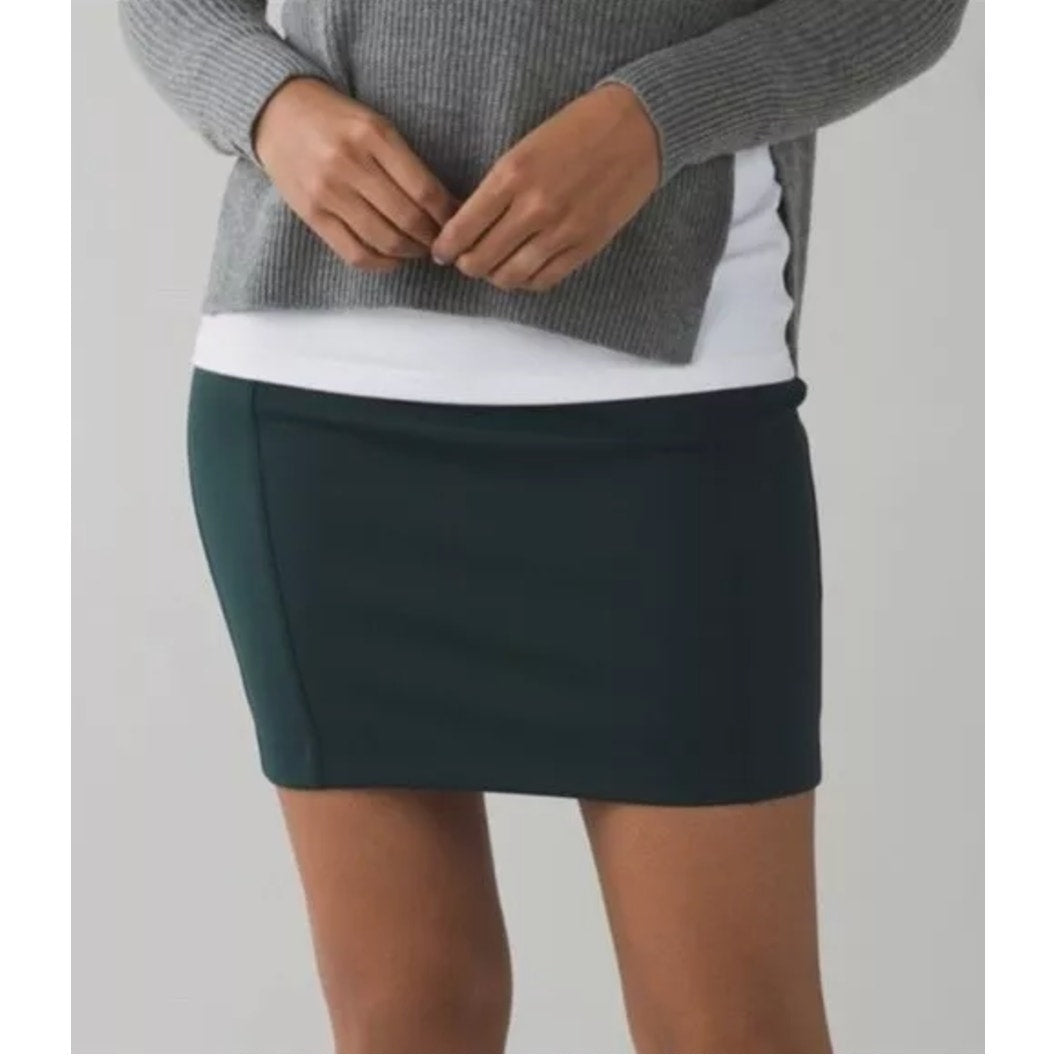 Lululemon Go Cityfarer Forest Green Pencil Mini Skirt 6