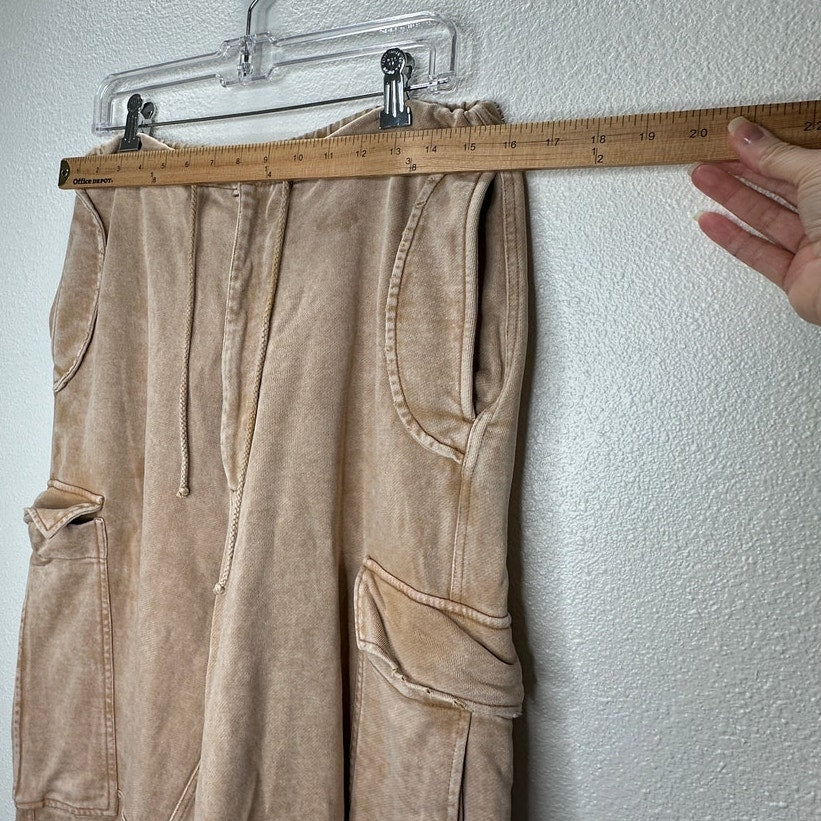 Acne Studios Mens Tan Wide Leg Cargo Sweat Pants M