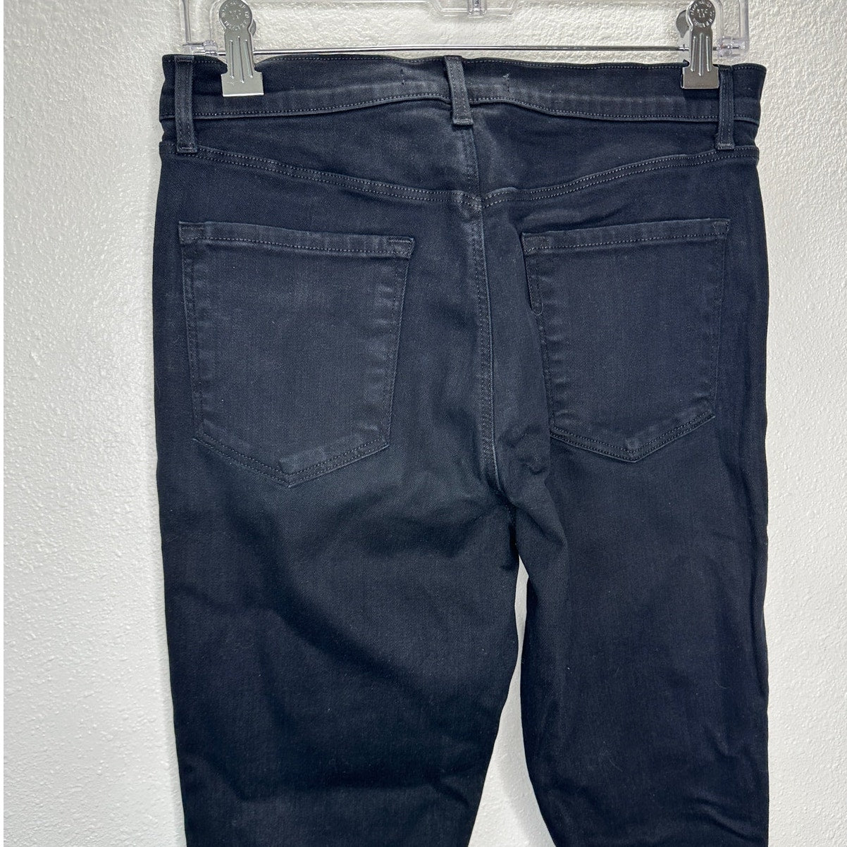 J Brand Vesper Black Alana High Waist Raw Hem Ankle Skinny Jeans 30