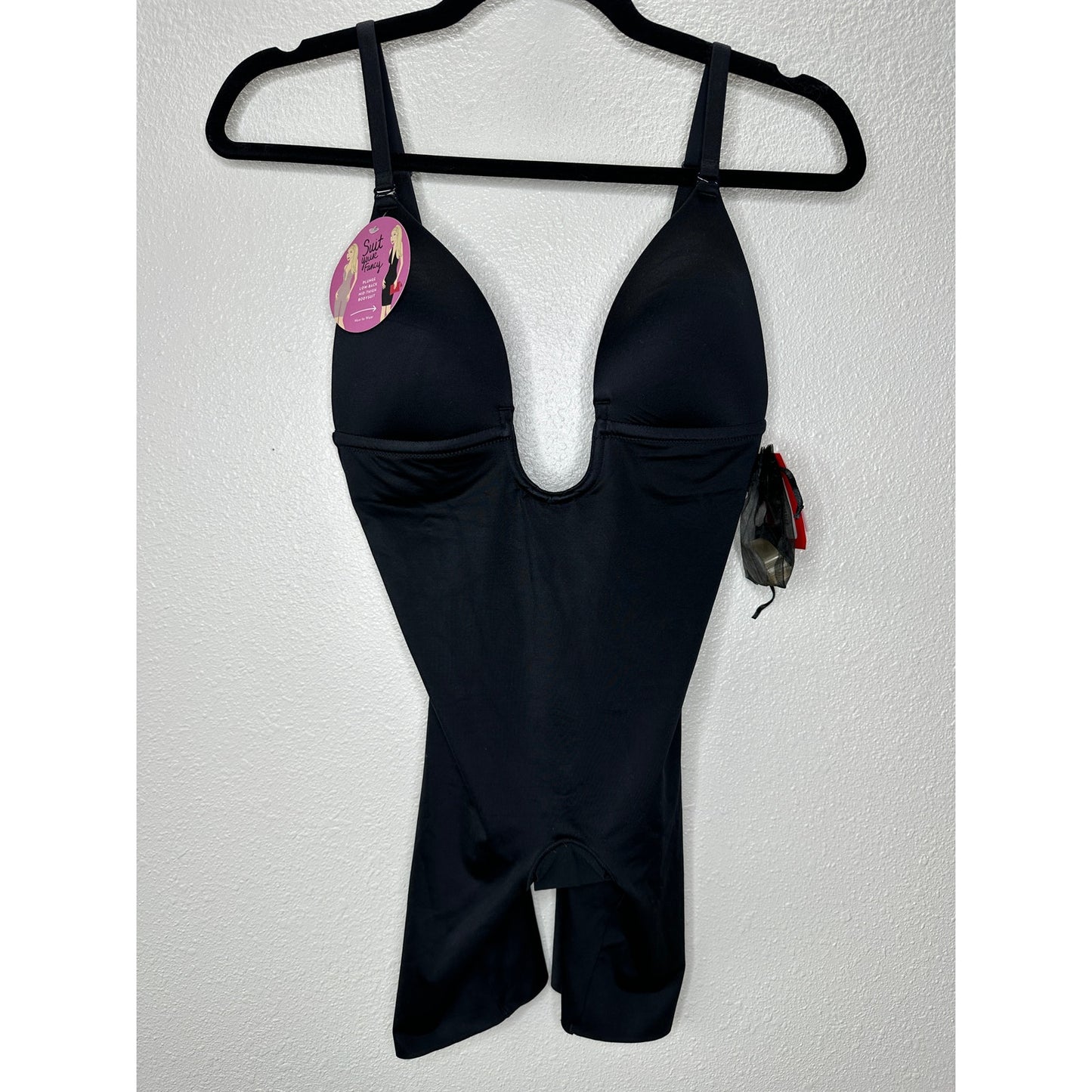 NWT SPANX Suit Your Fancy Black Stretch-Jersey Bodysuit Small